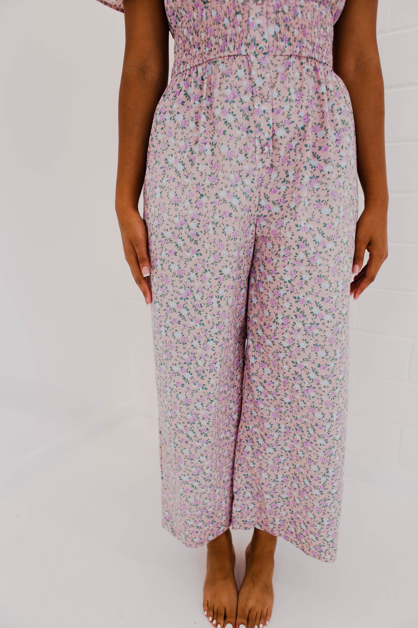 Floral Print Sleeveless Ruffled Jumper