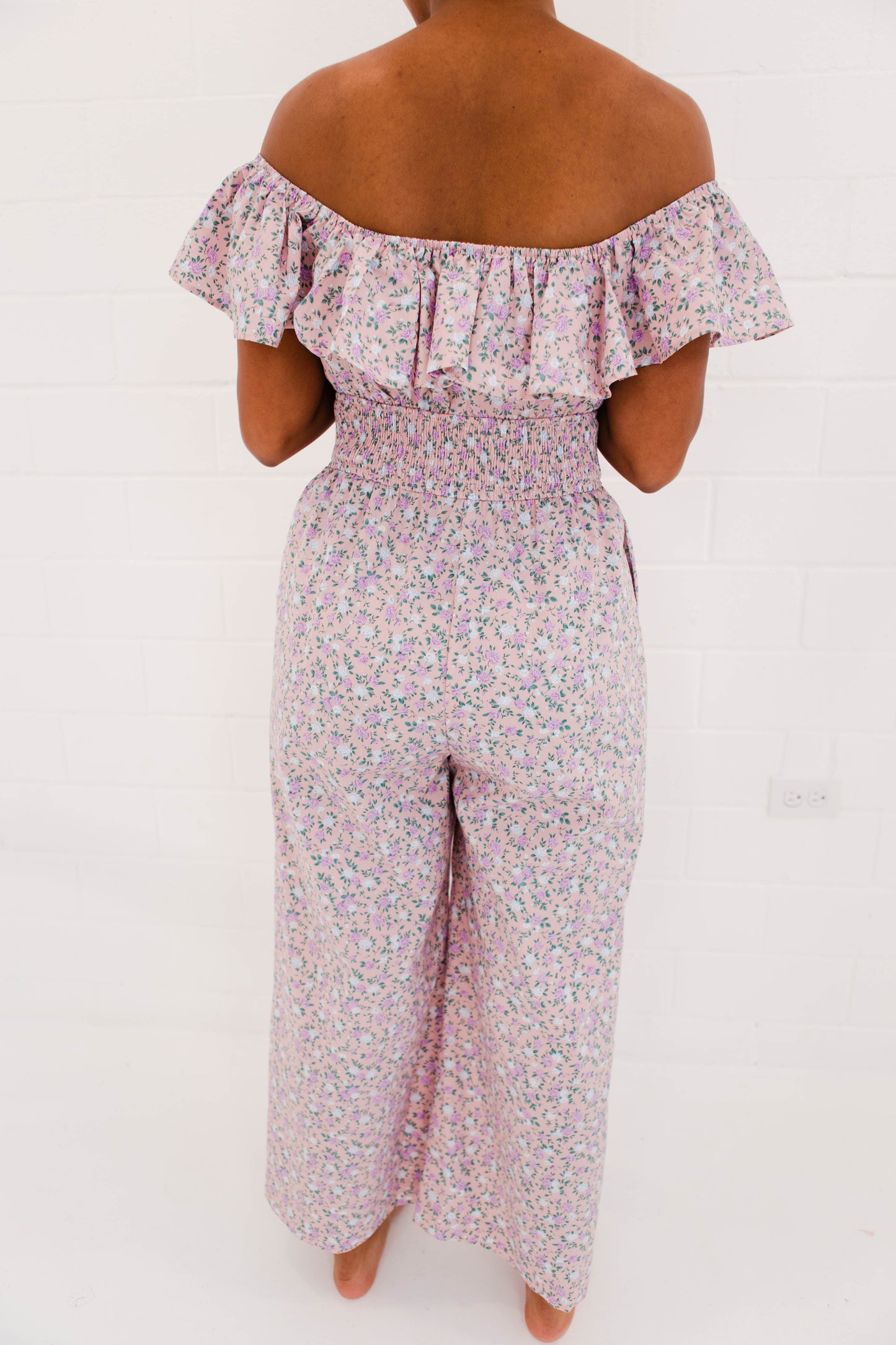 Floral Print Sleeveless Ruffled Jumper