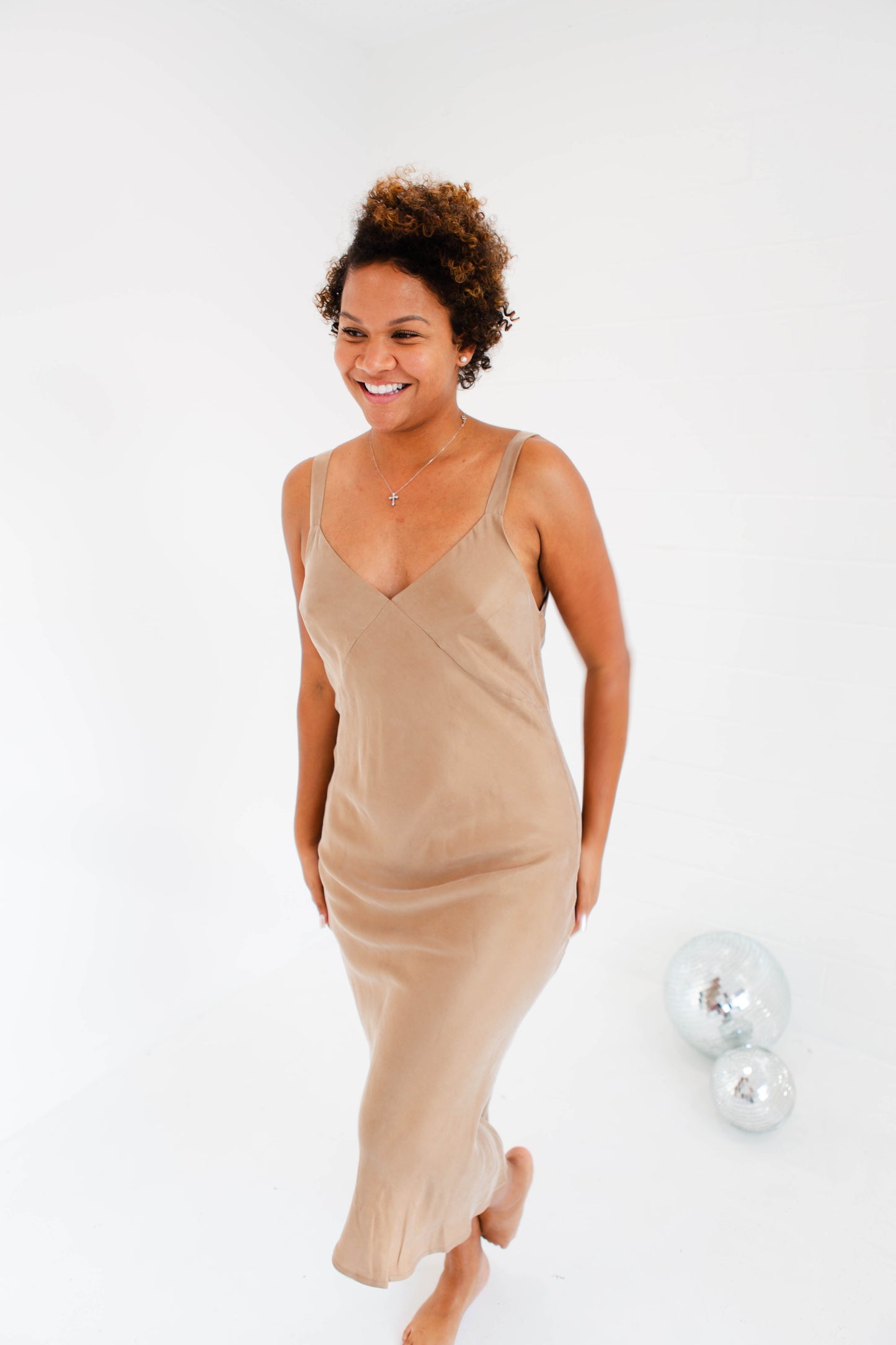 Coffee Slip Dress
