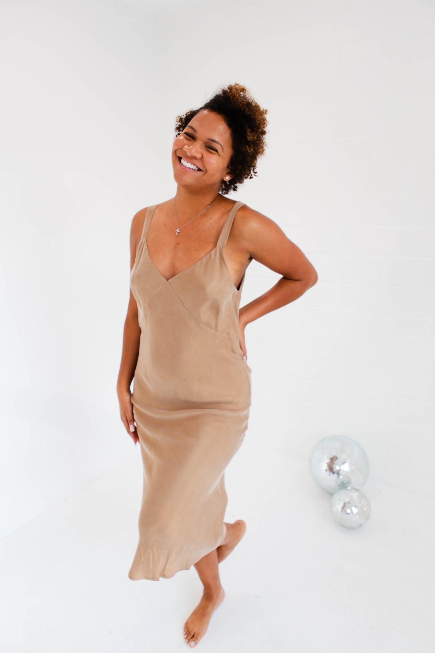 Coffee Slip Dress