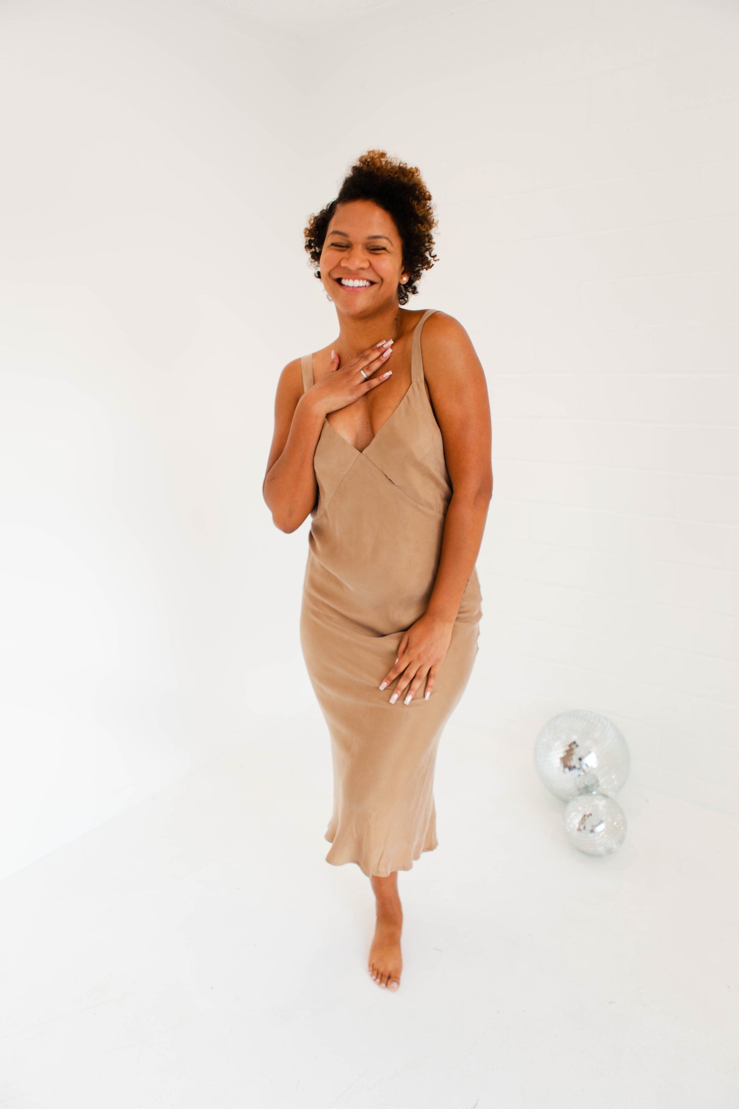 Coffee Slip Dress