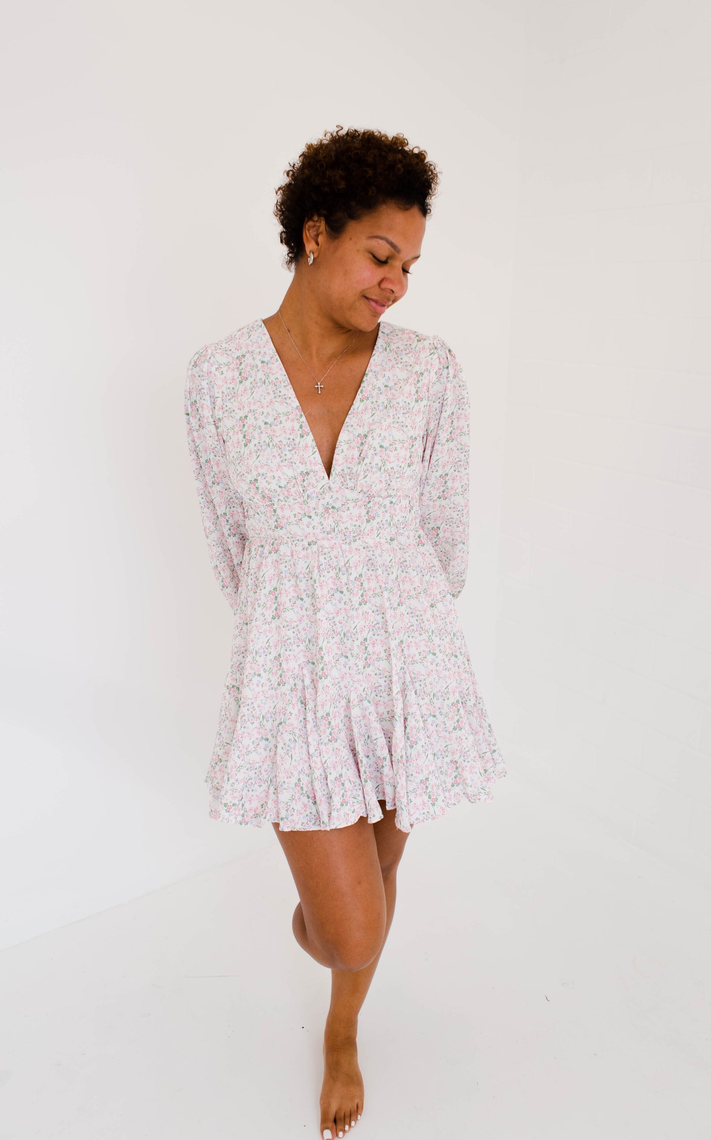 Ditsy floral Open Back Mini Dress