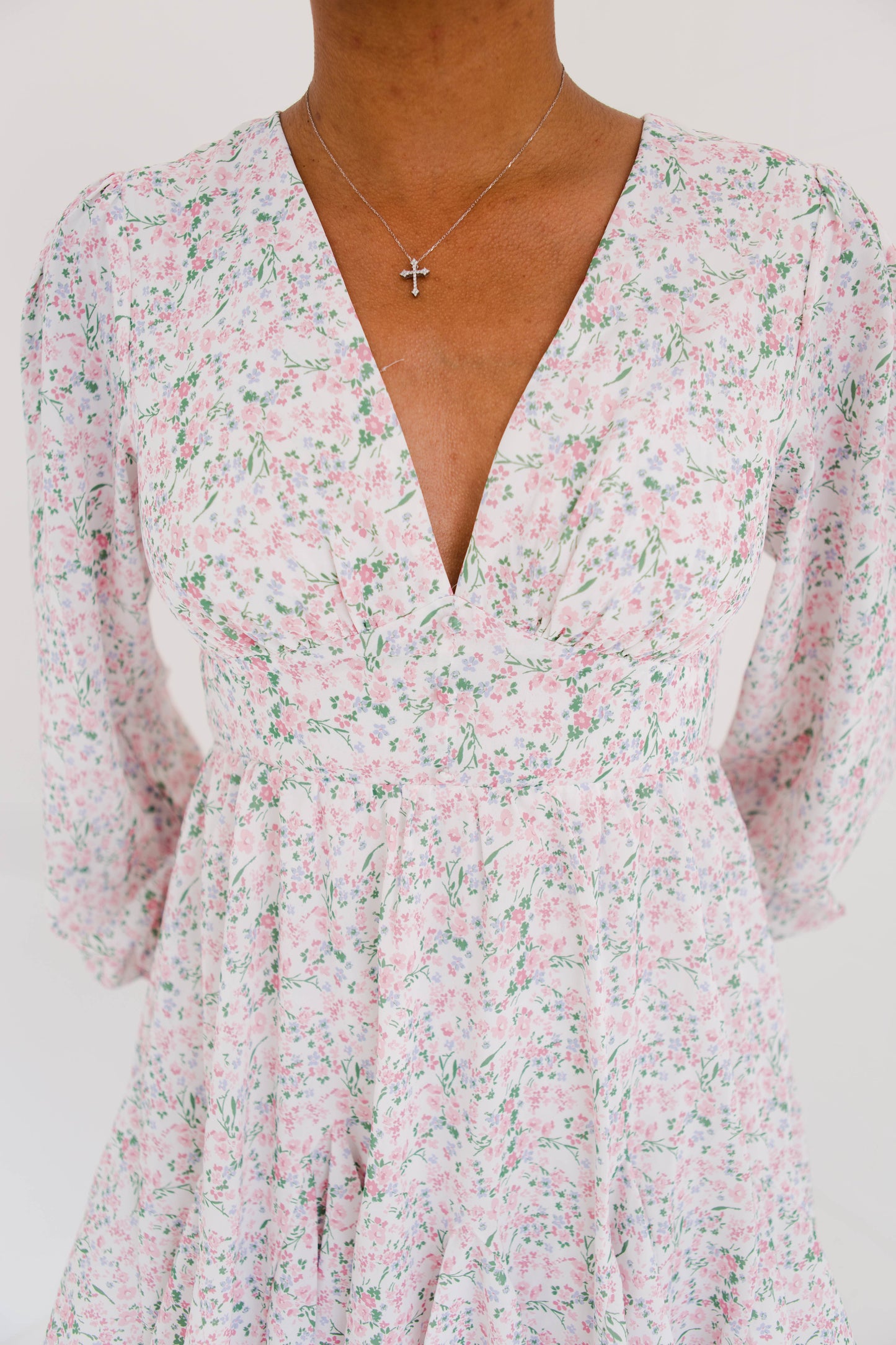 Ditsy floral Open Back Mini Dress