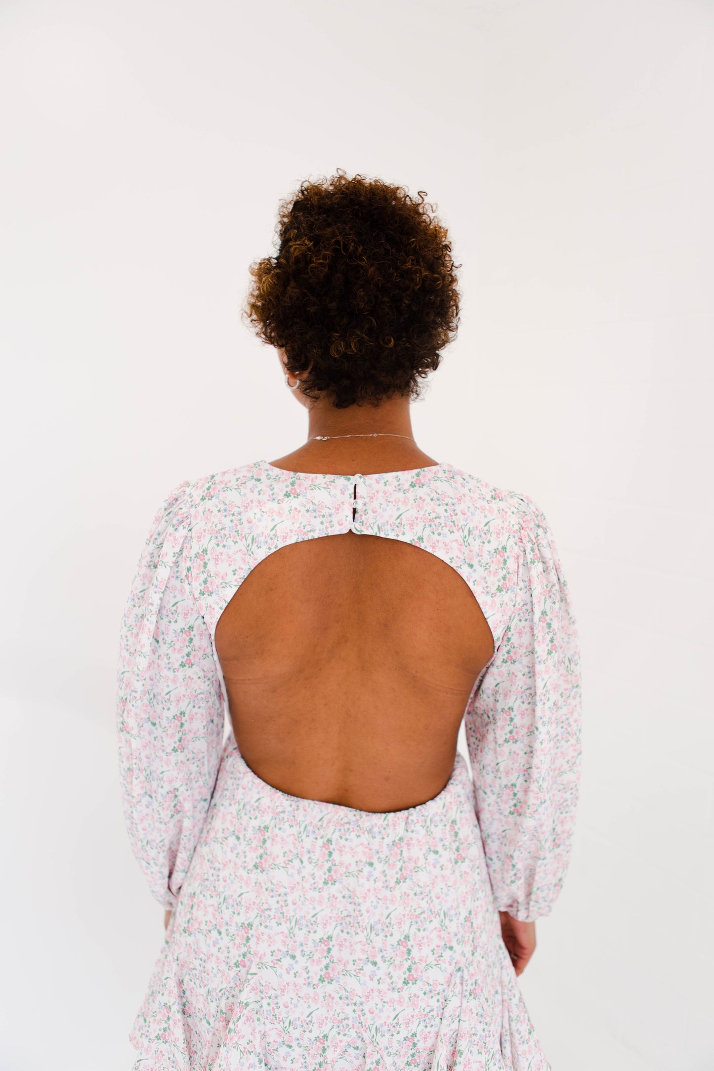 Ditsy floral Open Back Mini Dress
