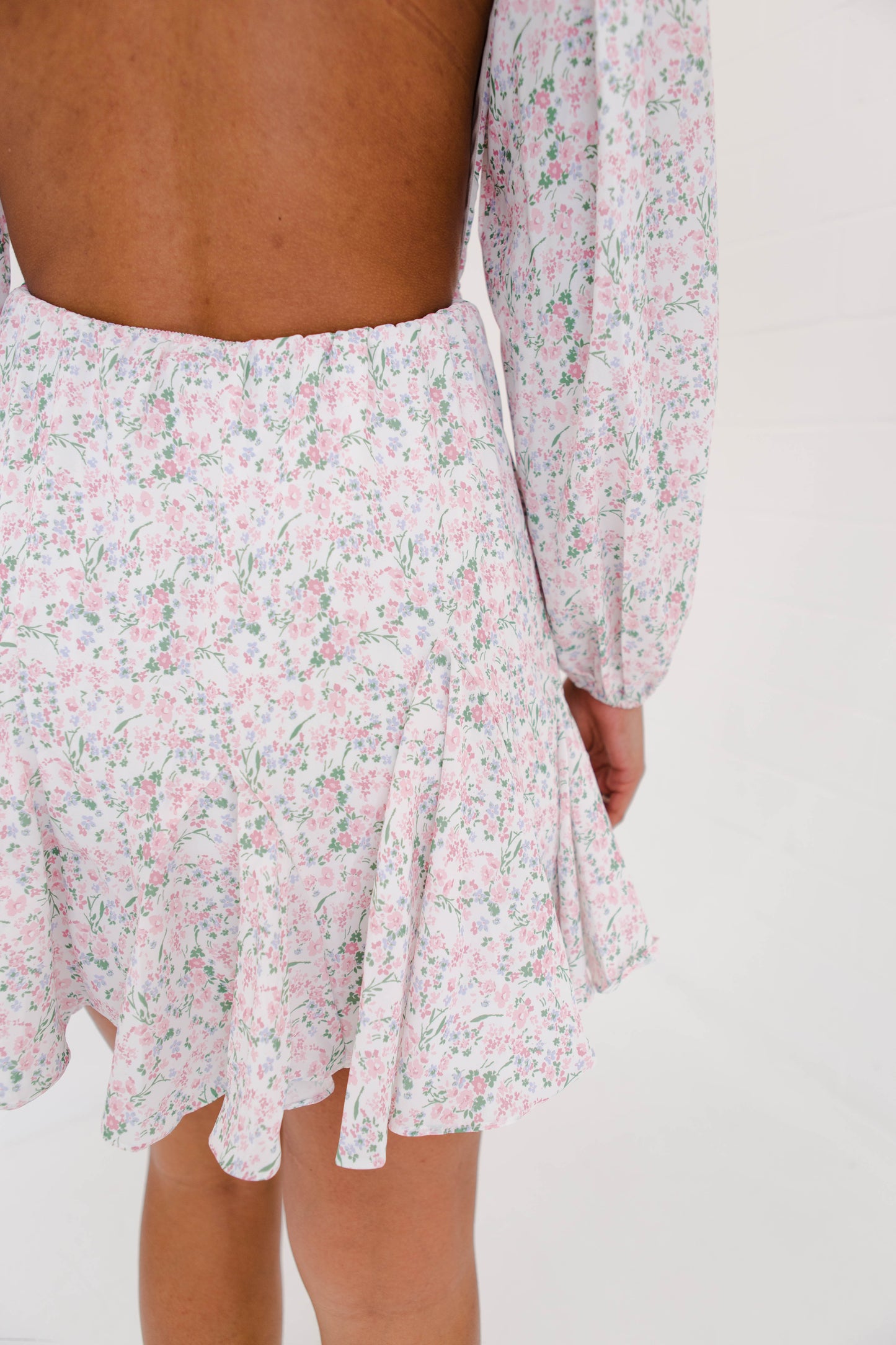 Ditsy floral Open Back Mini Dress