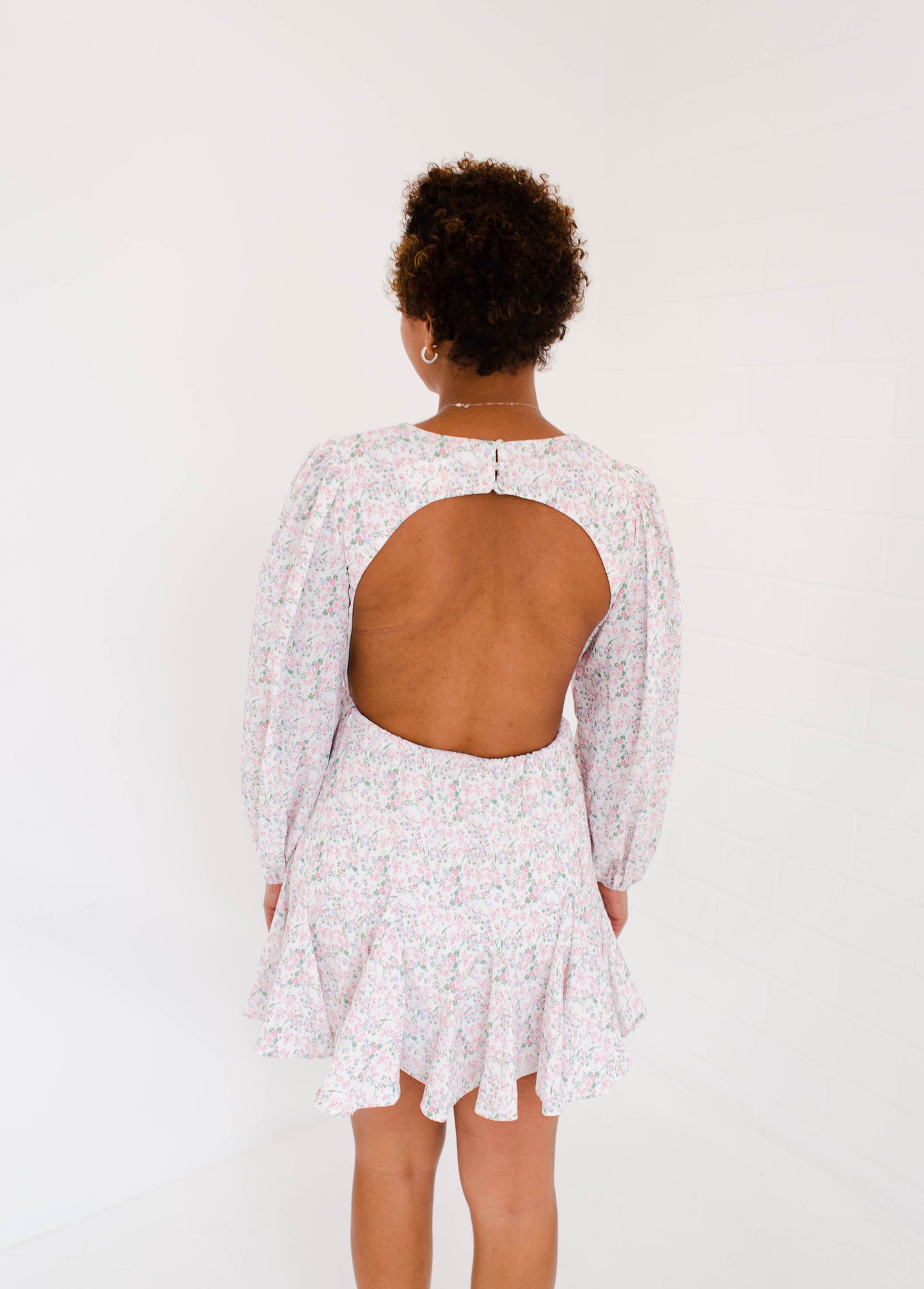 Ditsy floral Open Back Mini Dress