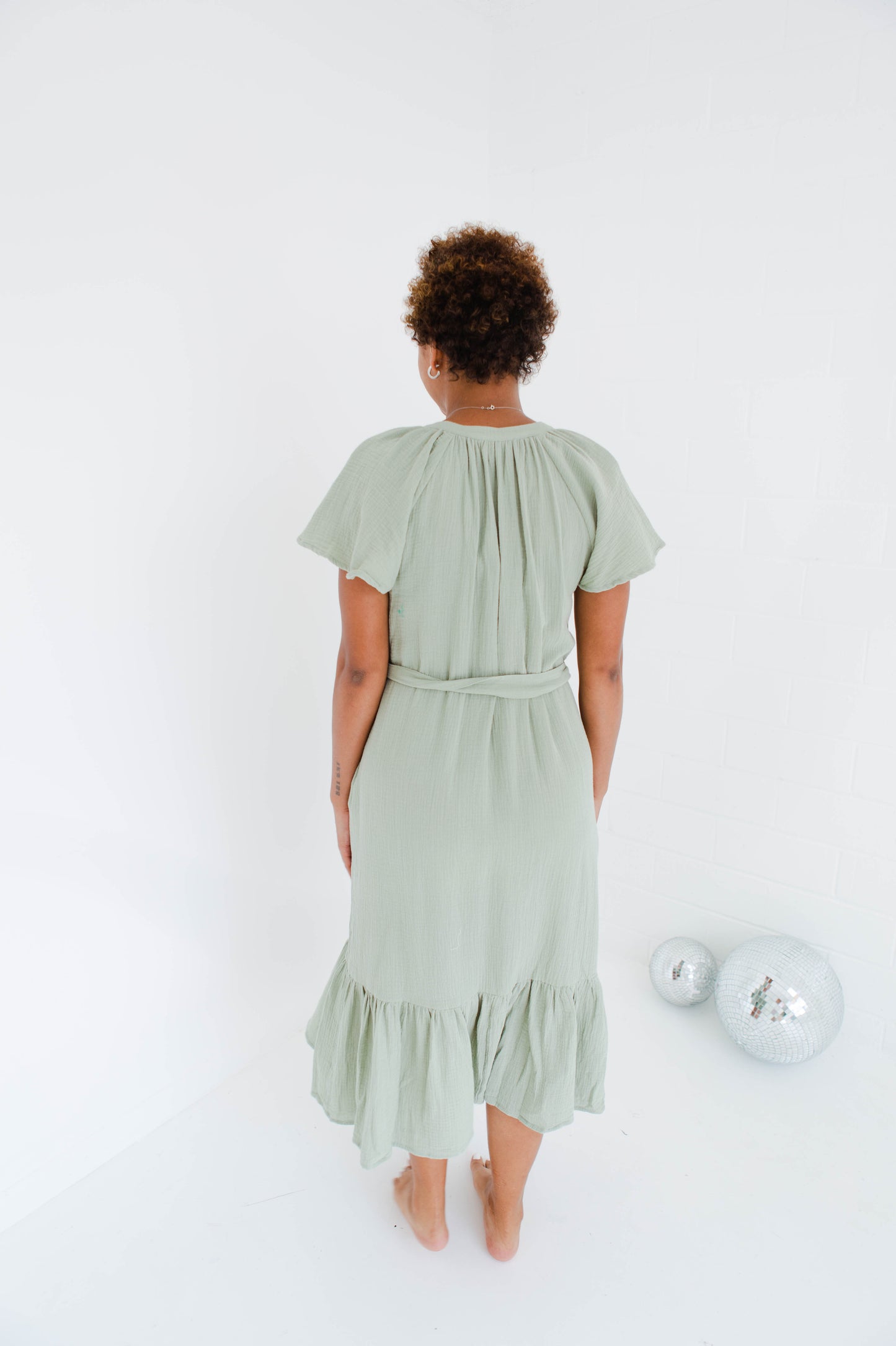 Cotton Gauze Ruffle Tier Midi
