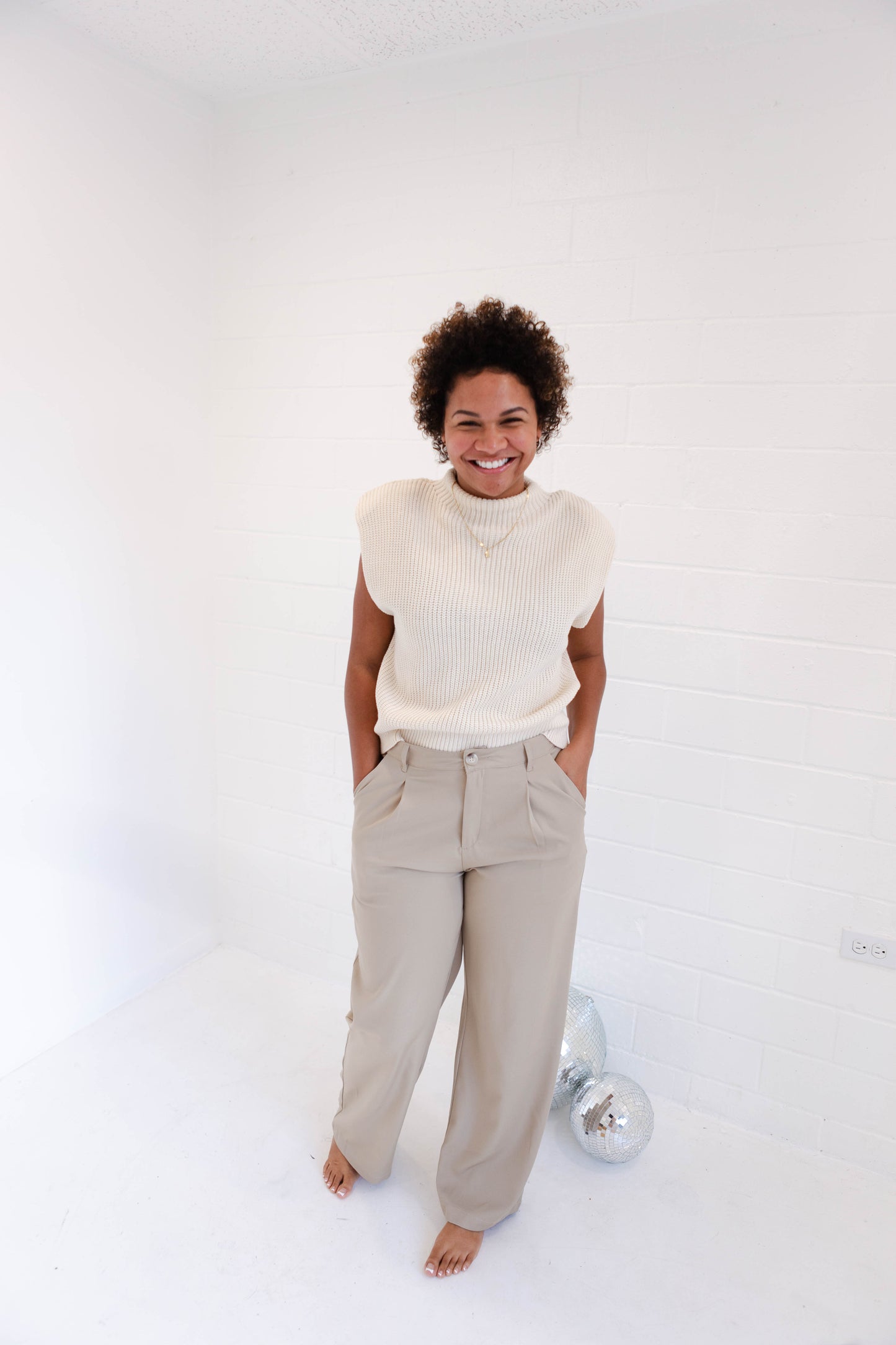 Ecru Sweater Top