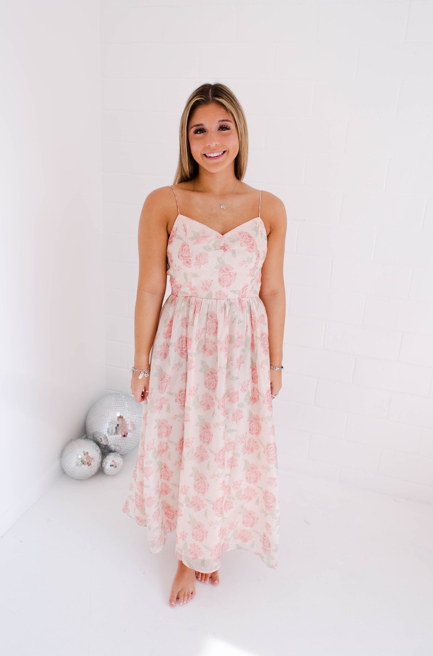 Light Rose Romantic Satin Midi