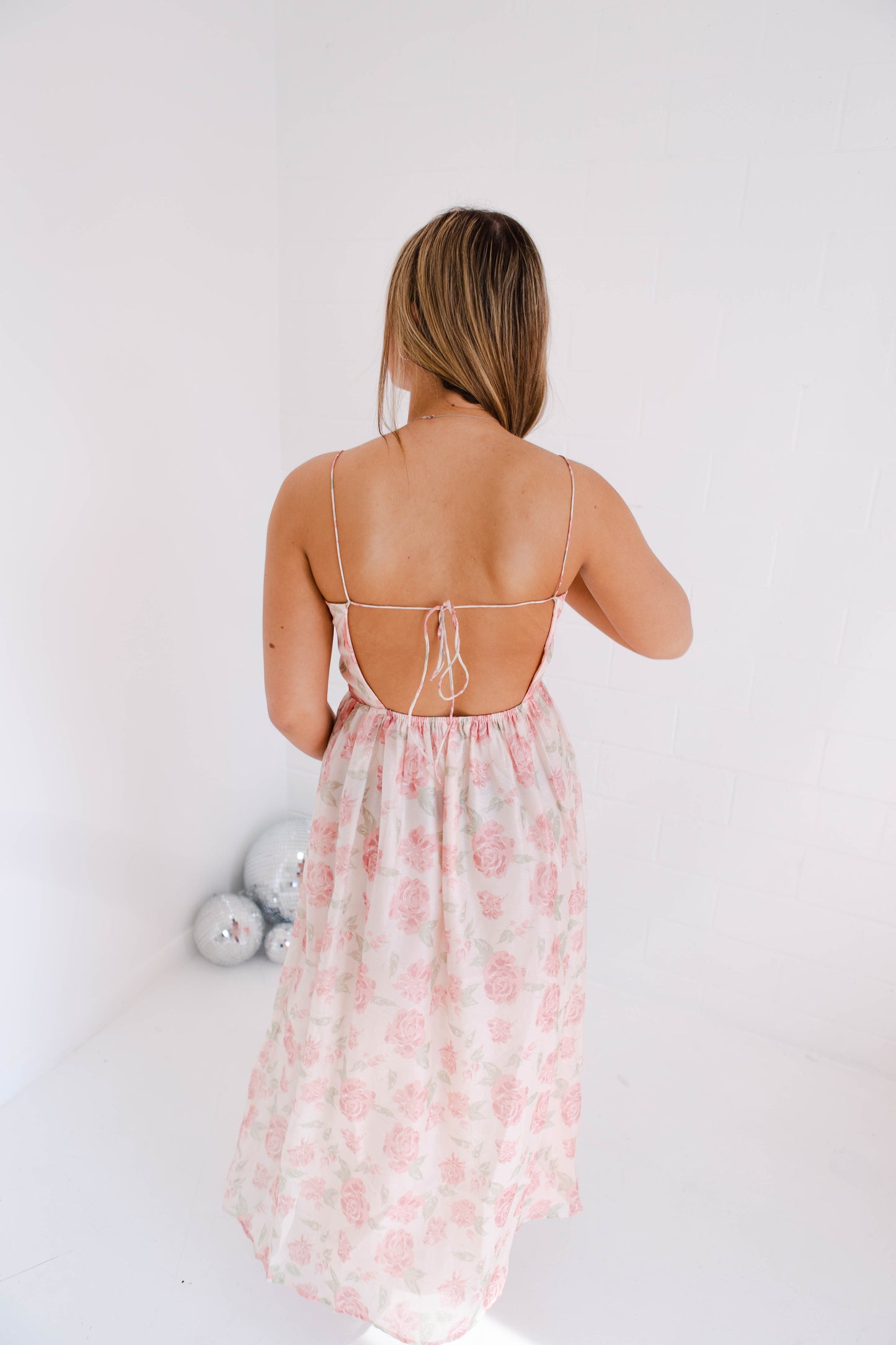 Light Rose Romantic Satin Midi