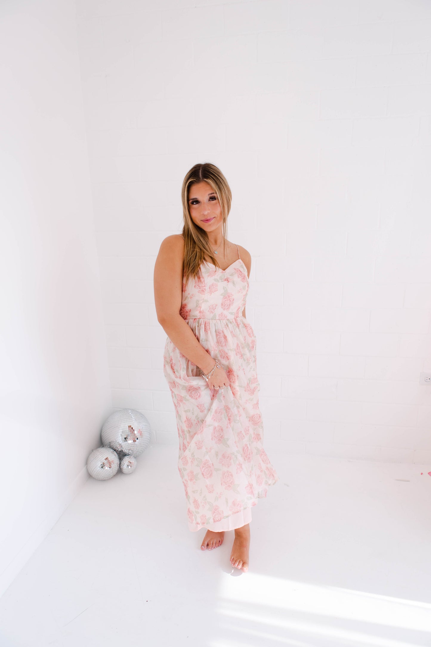 Light Rose Romantic Satin Midi