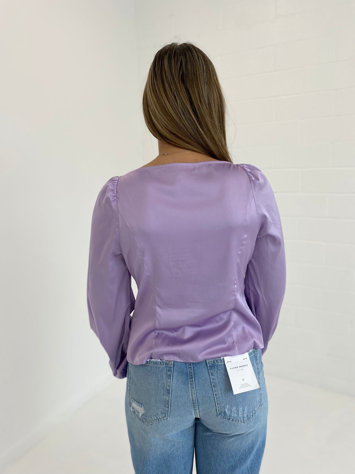 Lavender Satin Sweetheart Satin Blouse