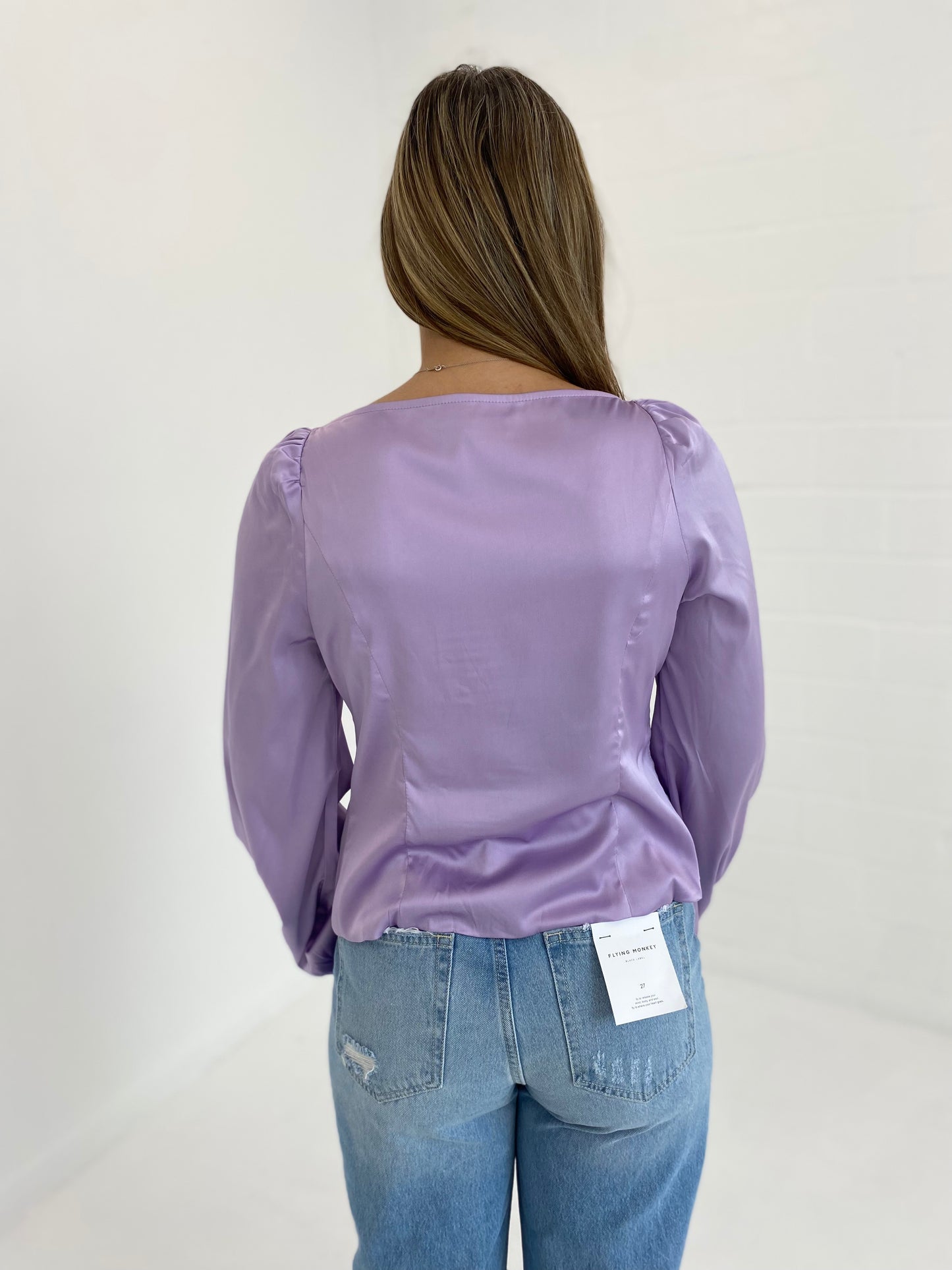Lavender Satin Sweetheart Satin Blouse