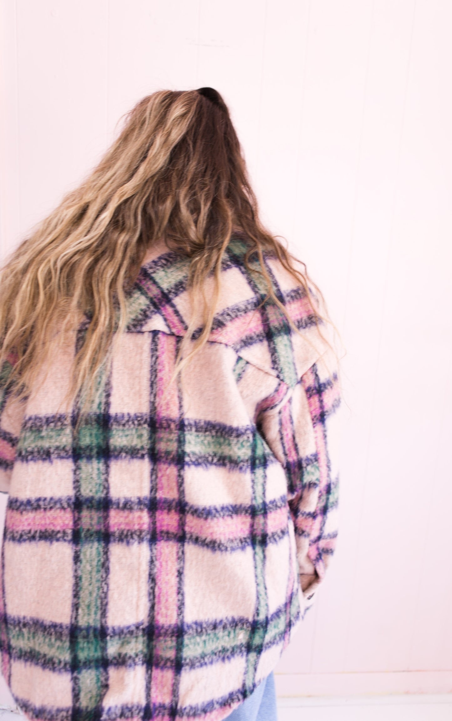 Oversized Pink Multi Plaid Shacket