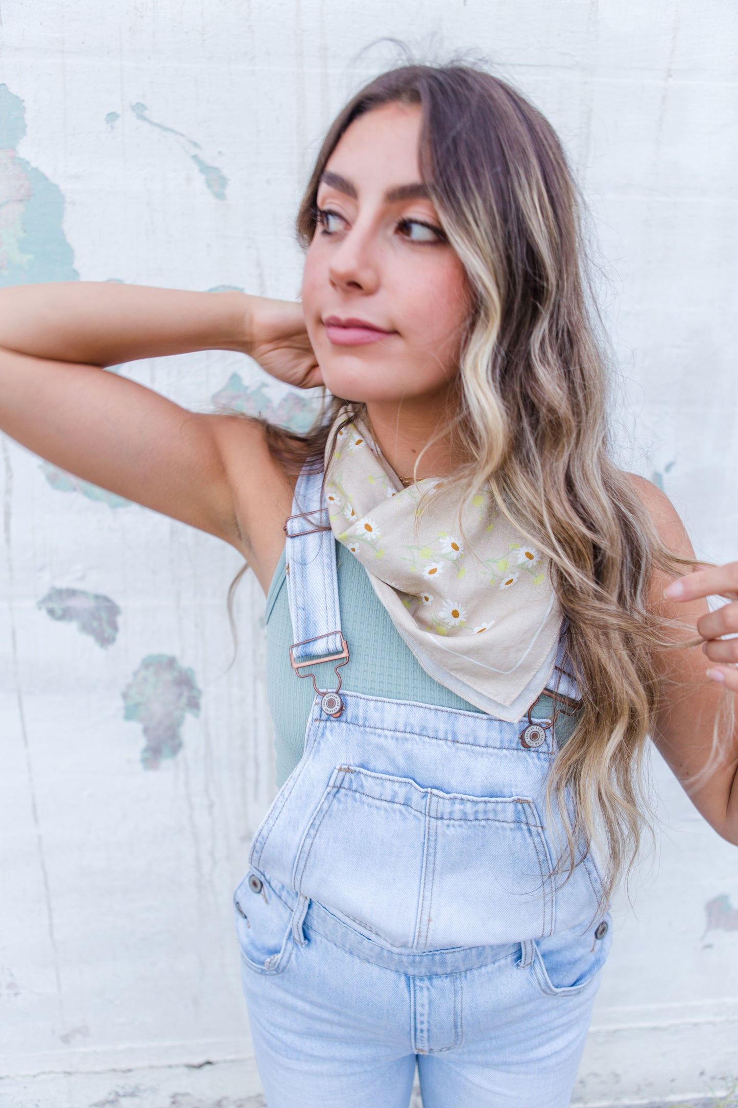 Distressed Light Denim Overalls