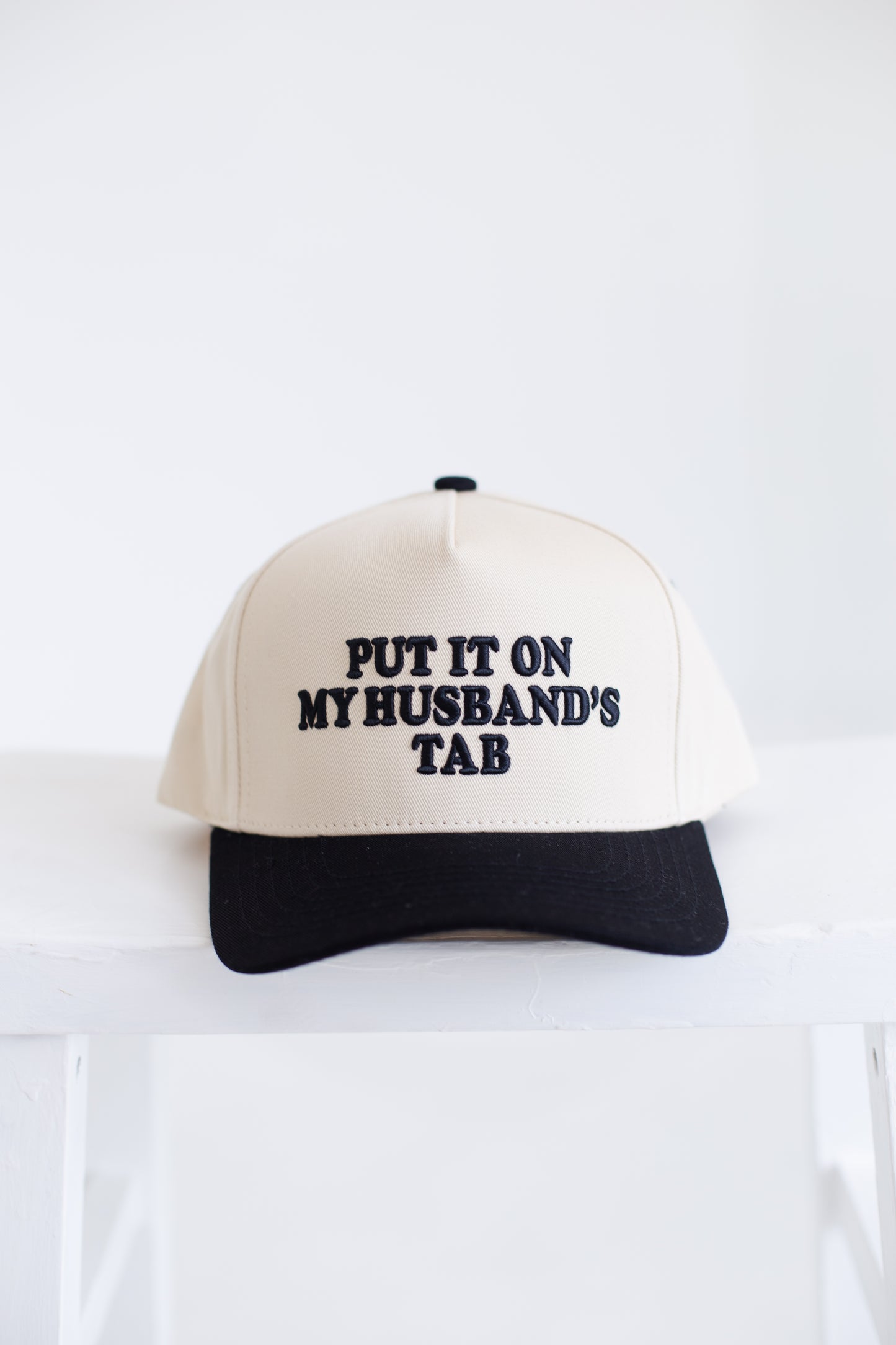 Put it on my Husbands Tab Ball Cap