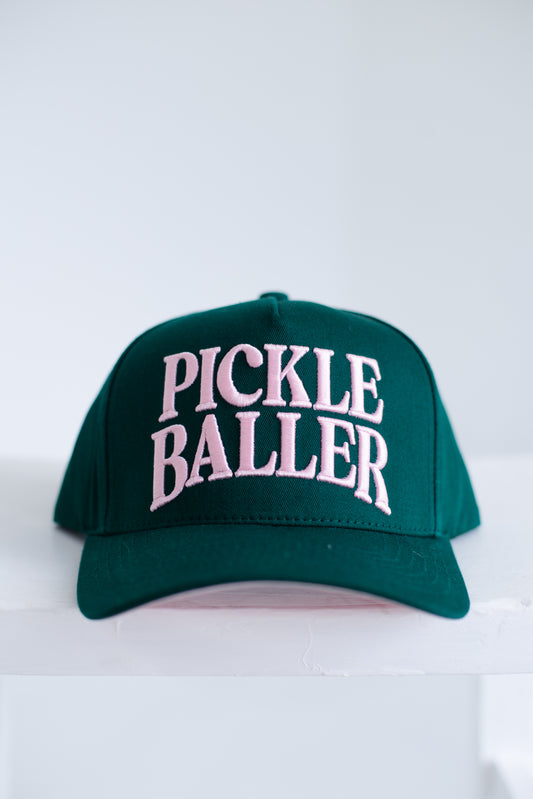 Pickleball Pink & Green Ball Cap