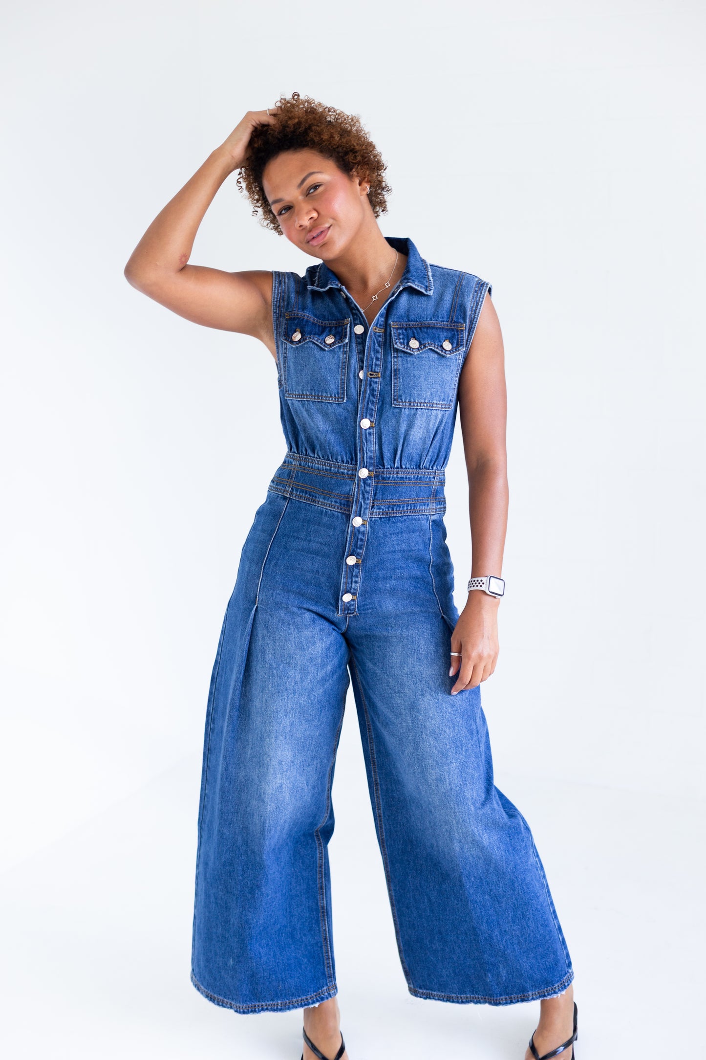 Denim Sleeveless Shirt Jumper