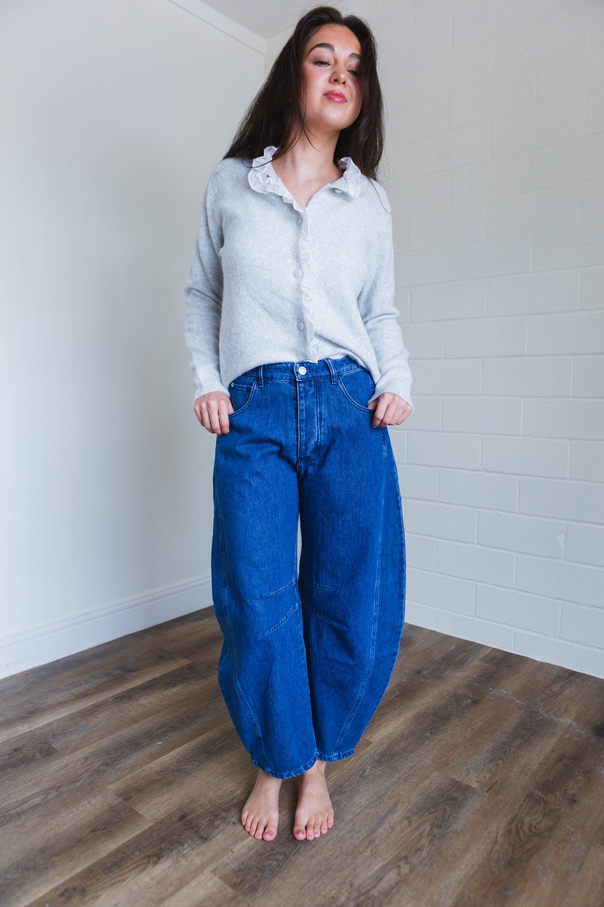 Dark Denim Barrel Jeans