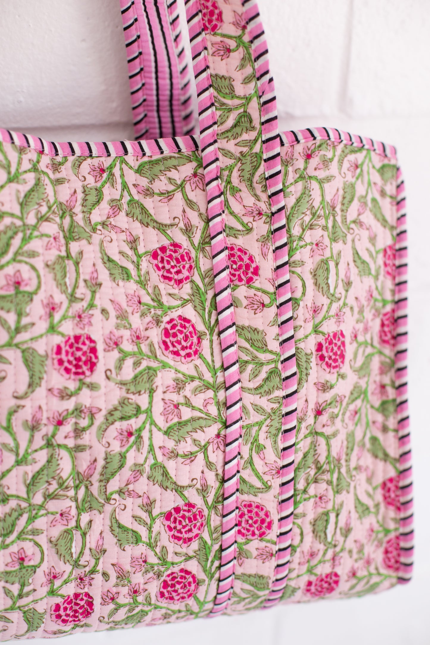 Claire Pink Floral Patterned Tote Bag