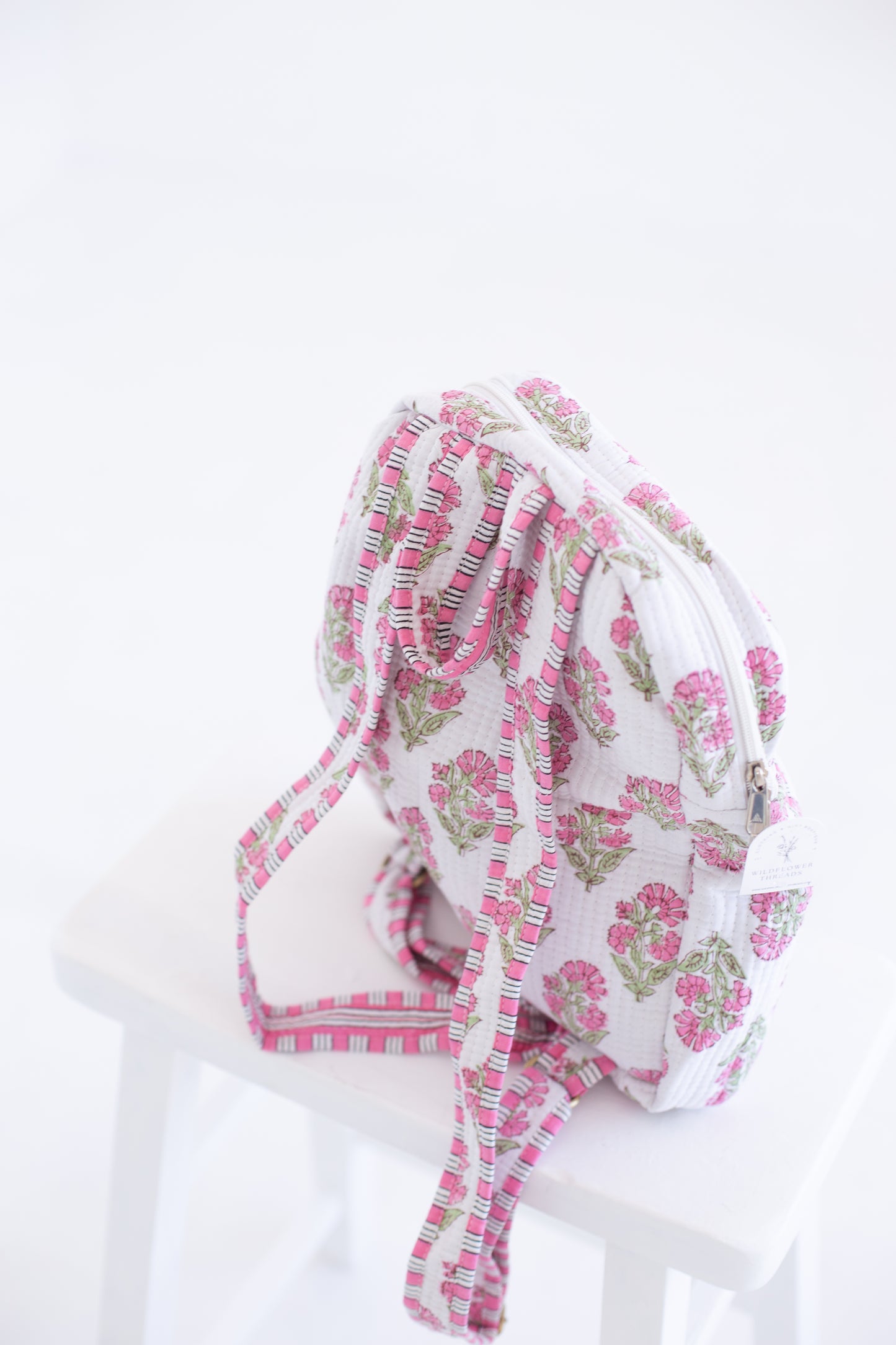 Cassie Pink Floral Print Backpack