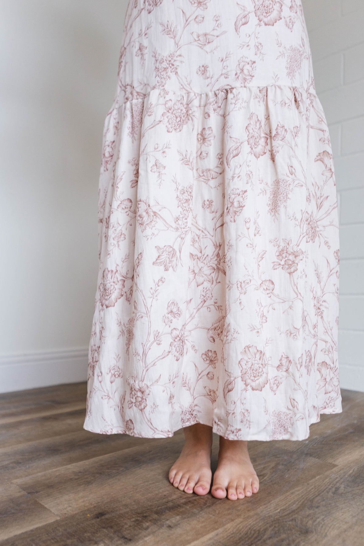 Floral Printed Ruffle Shoulder Midi Dress
