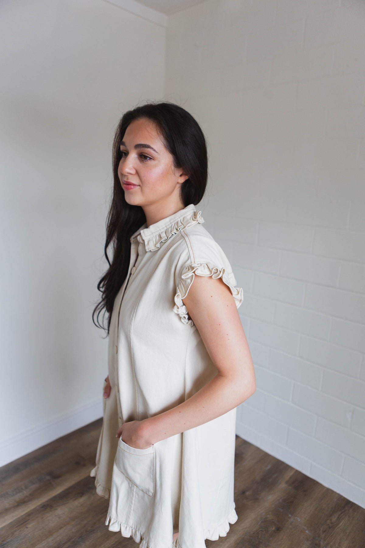 Natural Camel Denim Dress