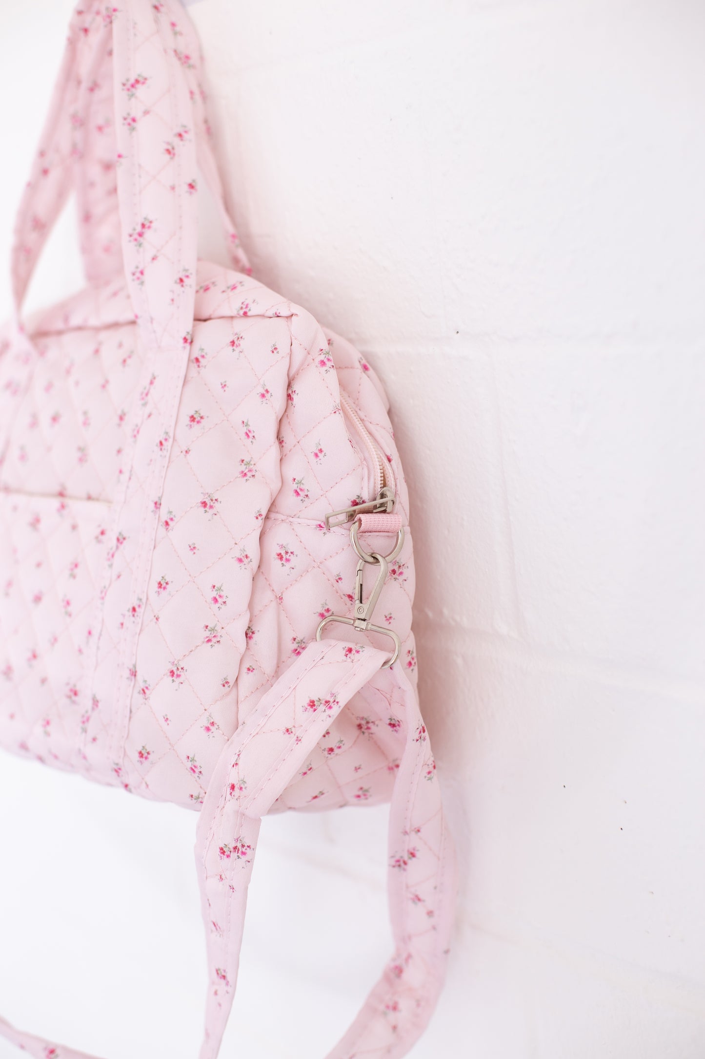 Dakota Baby Pink Floral Weekender Bag