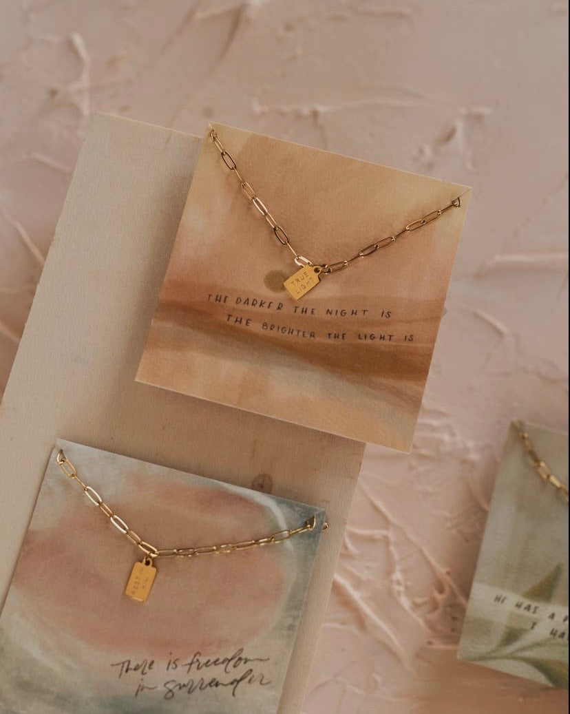 True Light Mini Tag Necklace | Christian Jewelry