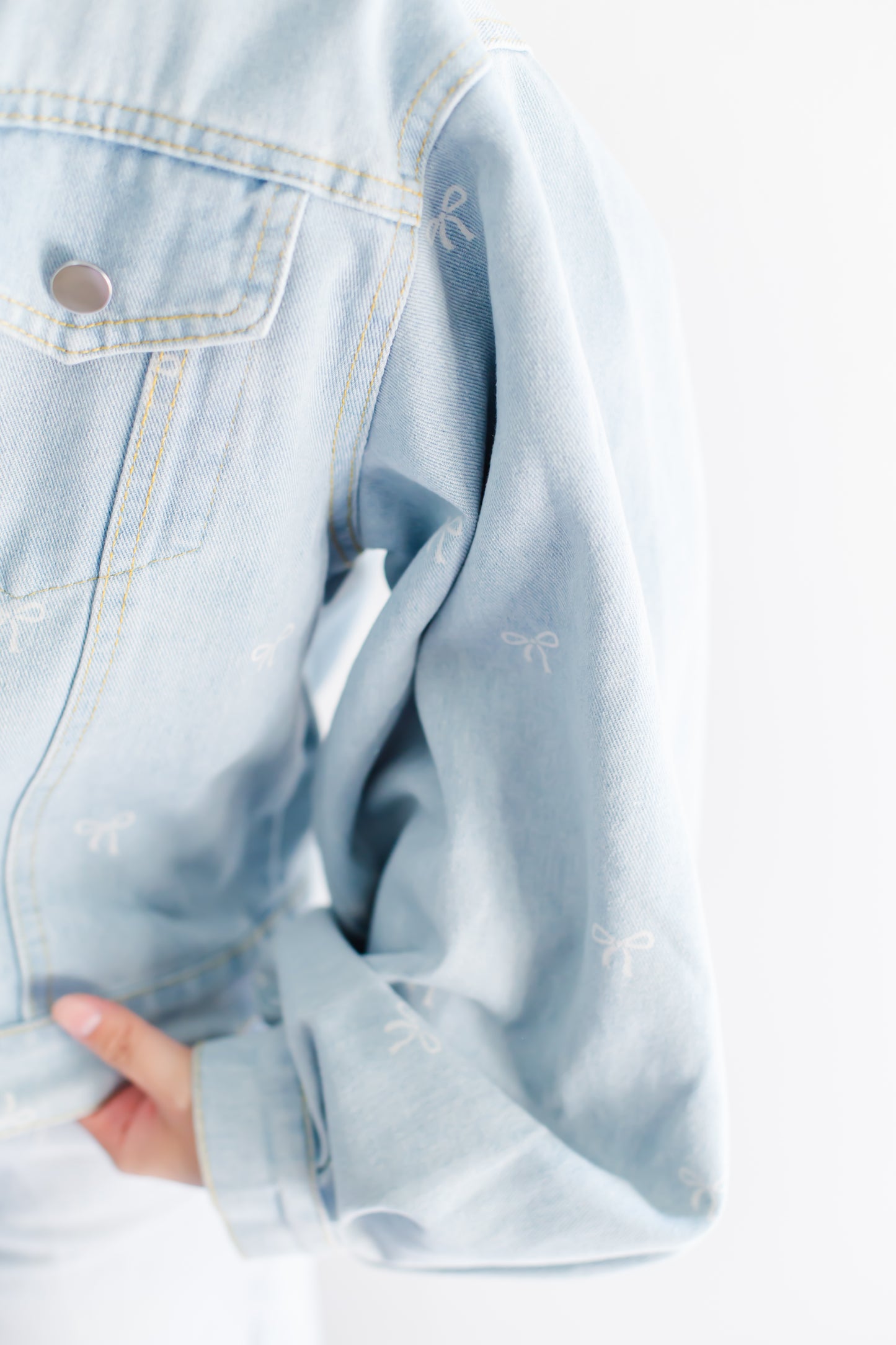 Mandie Bow Print Denim Jacket