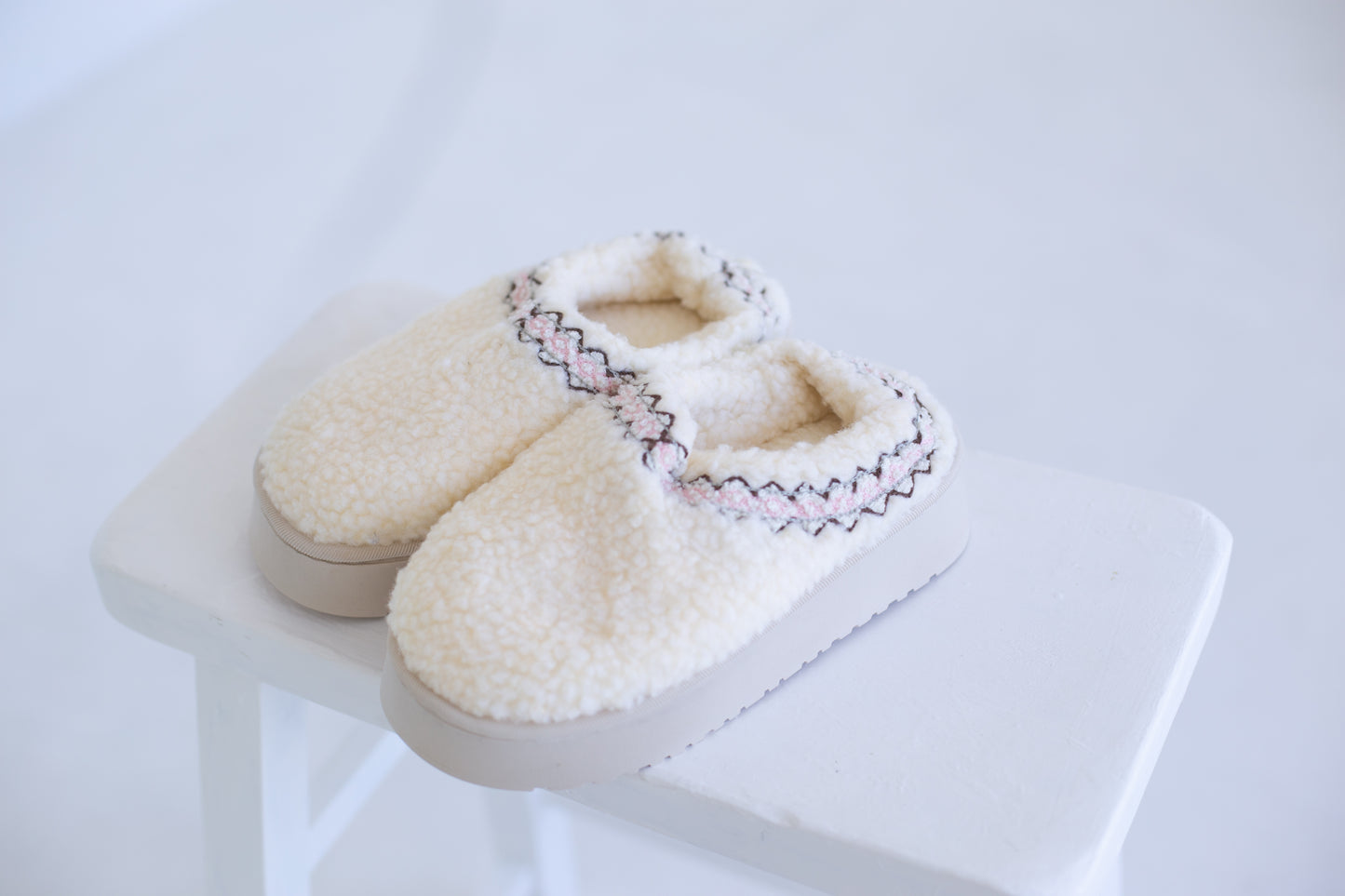 Chunky Platform Sherpa Slip Ons