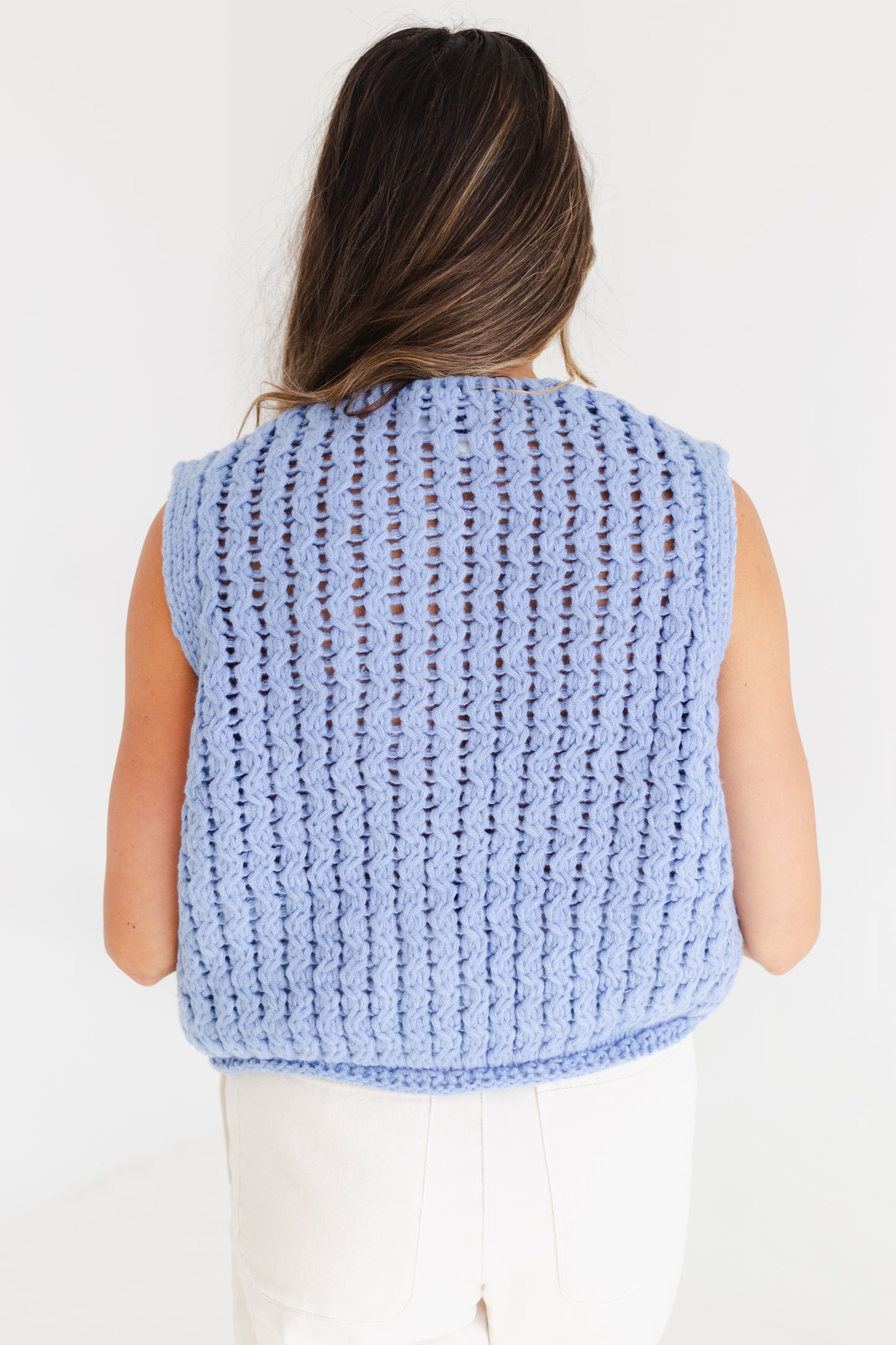 Periwinkle Blue Chunky Knit Vest
