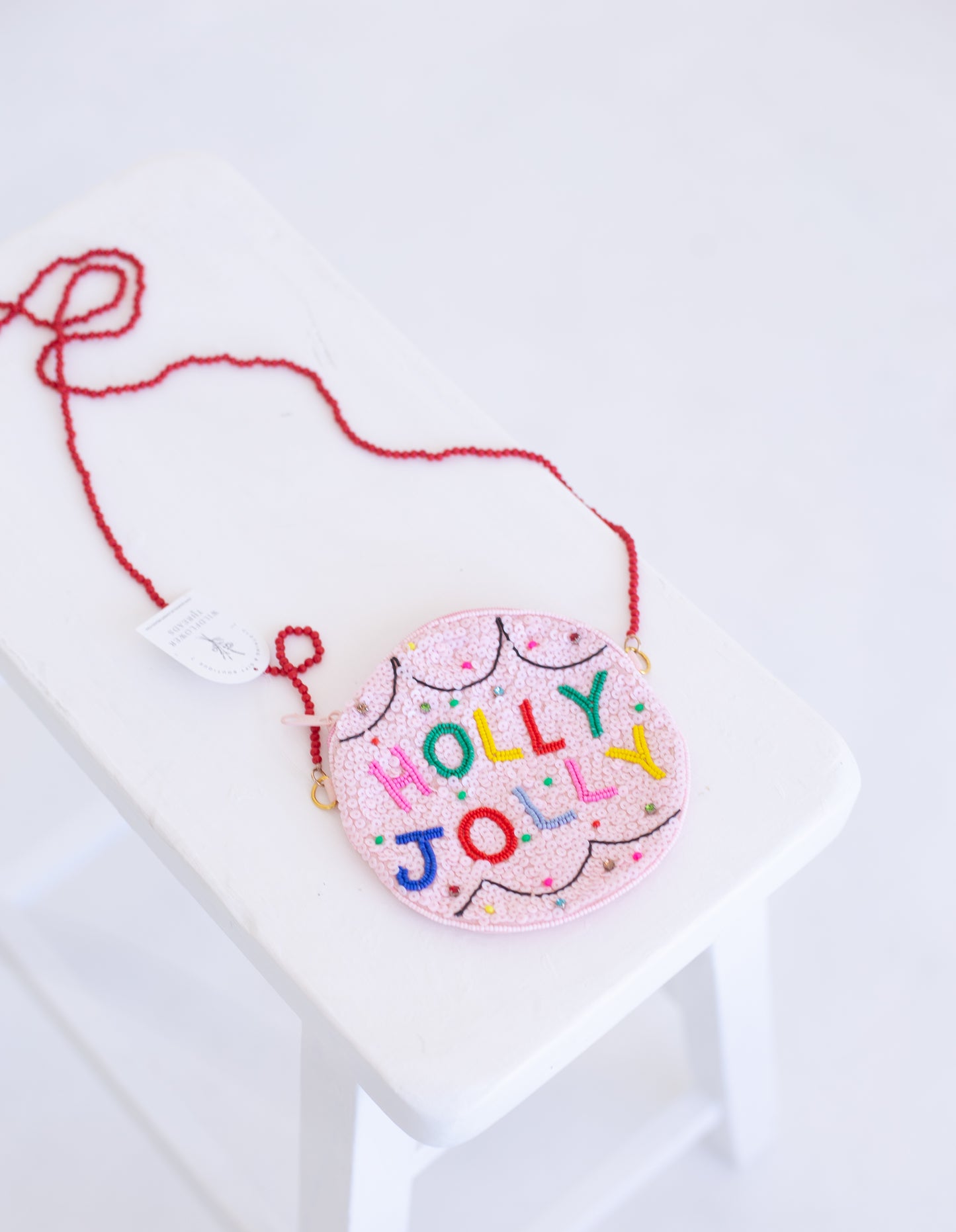 Holly Jolly Beaded Coin Purse