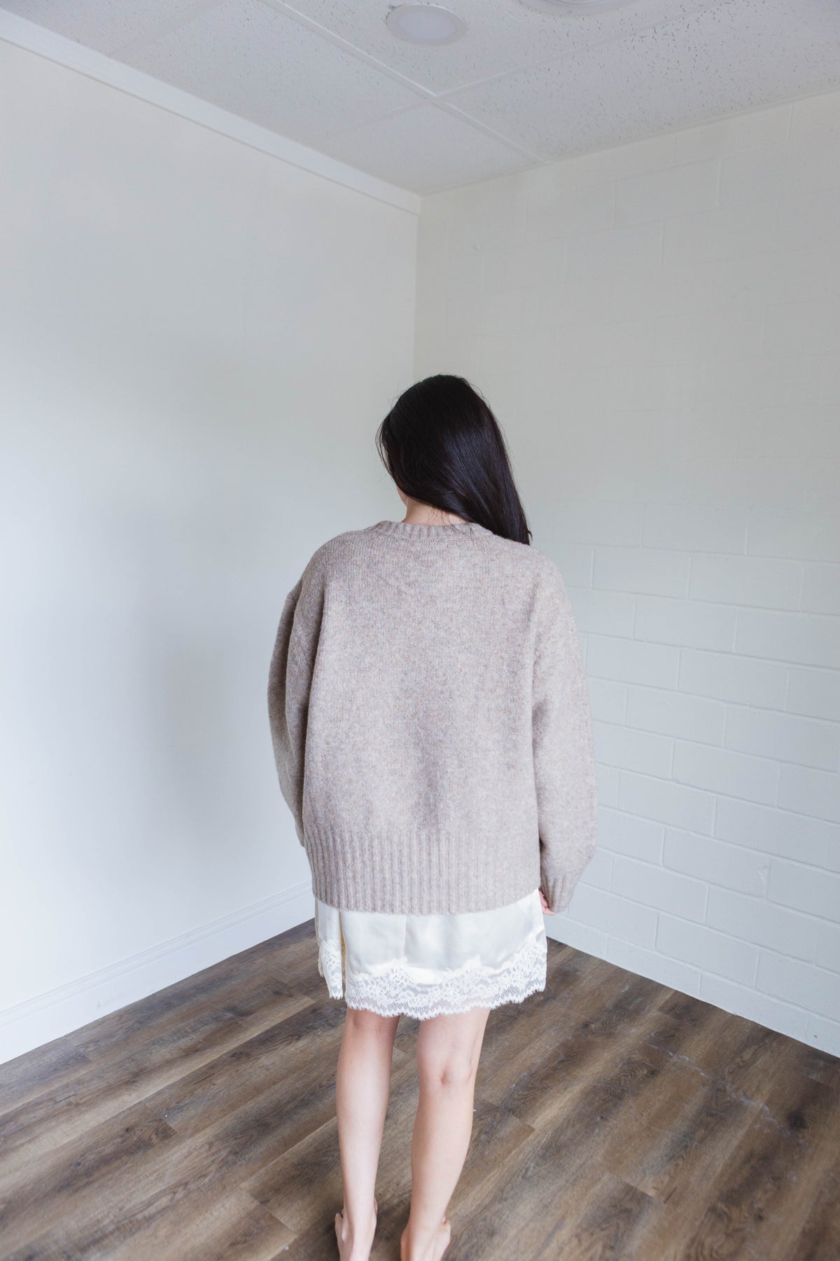 Mocha Rib Band Pullover Top
