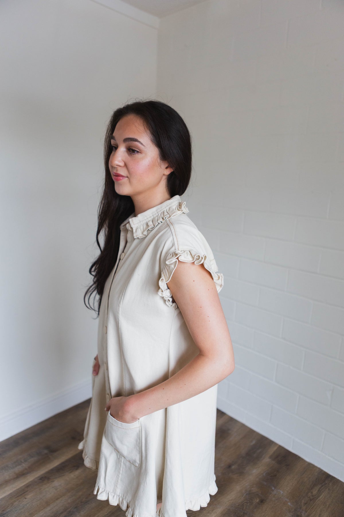 Natural Camel Denim Dress