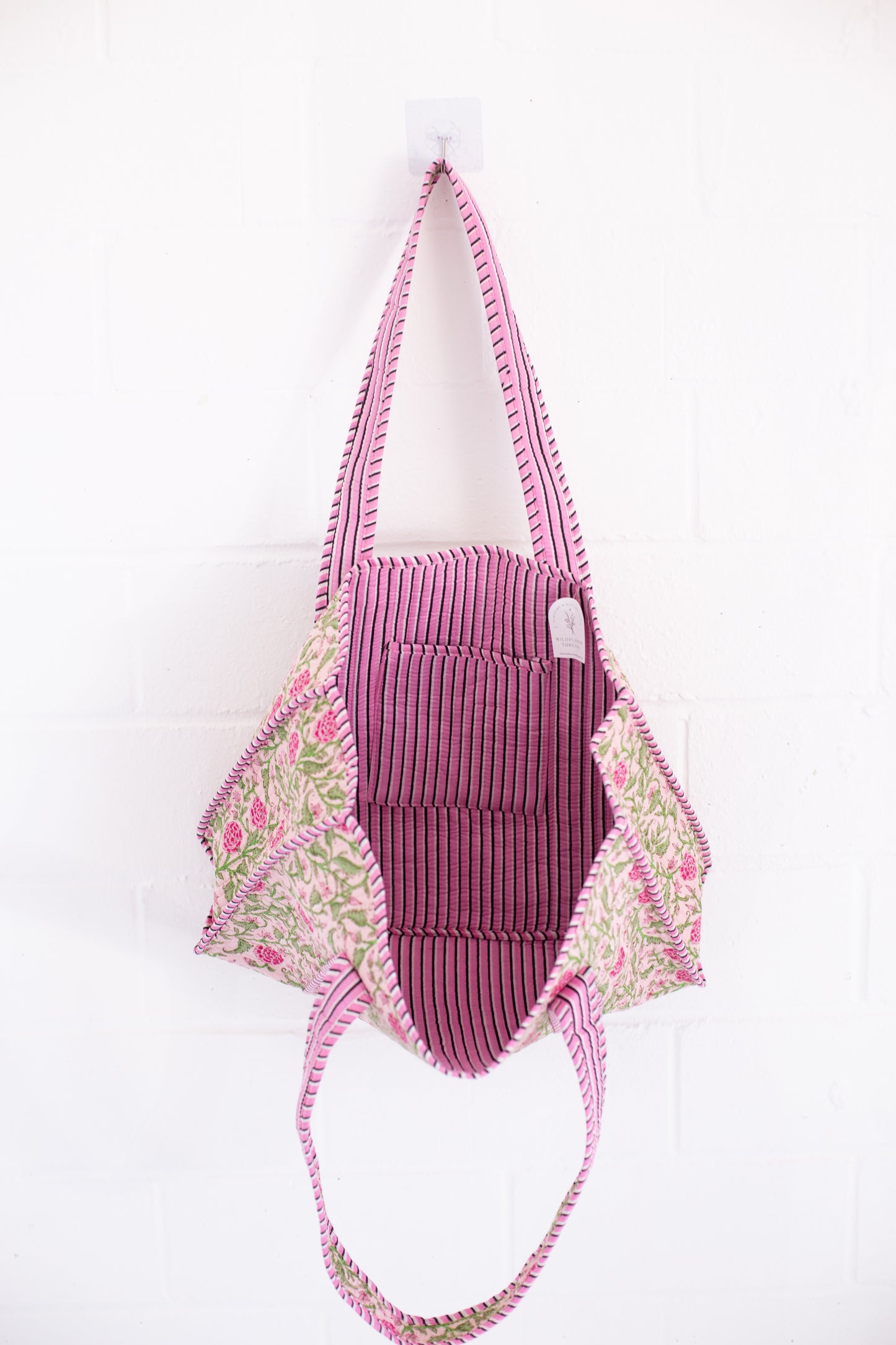 Claire Pink Floral Patterned Tote Bag