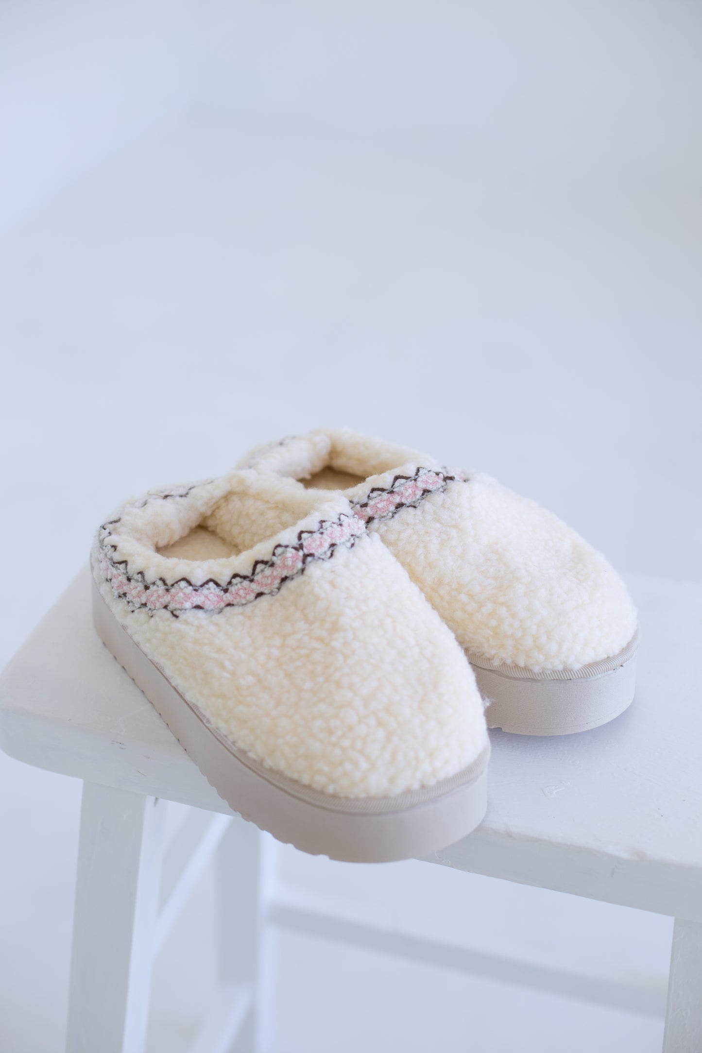 Chunky Platform Sherpa Slip Ons