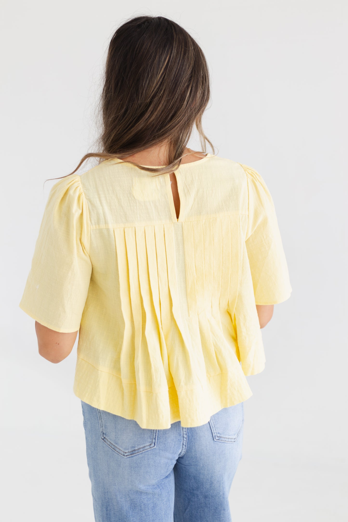 Butter Flutter Sleeve Pintuck Blouse