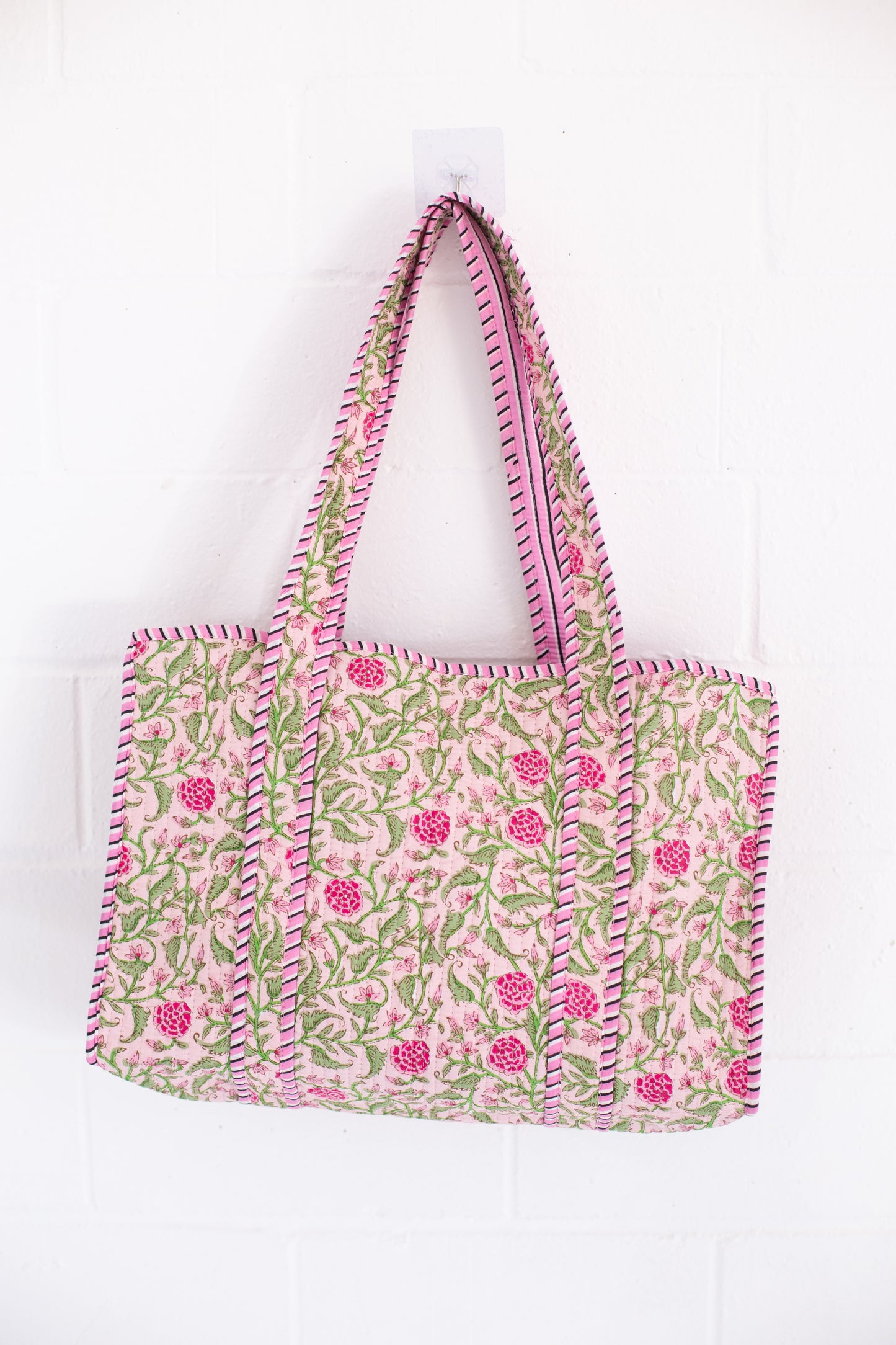 Claire Pink Floral Patterned Tote Bag