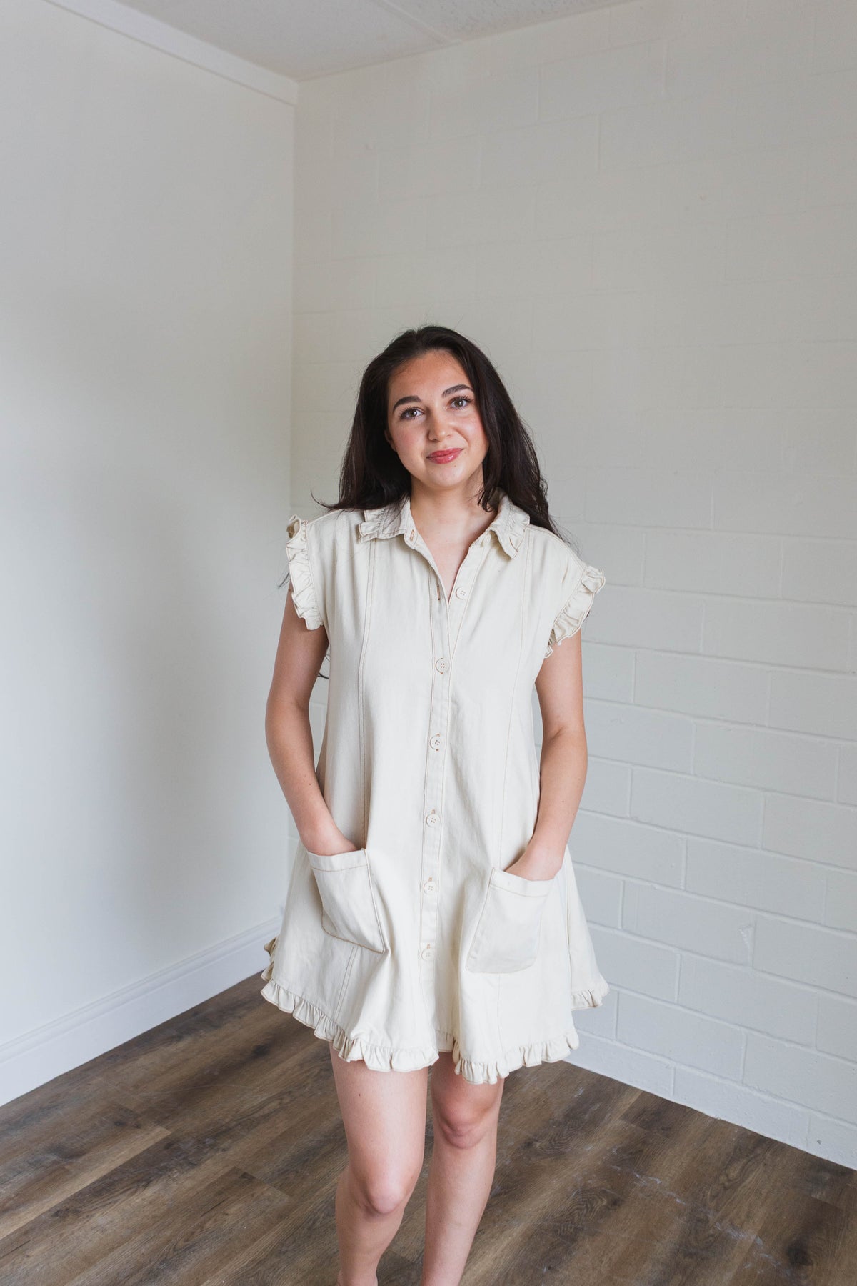 Natural Camel Denim Dress