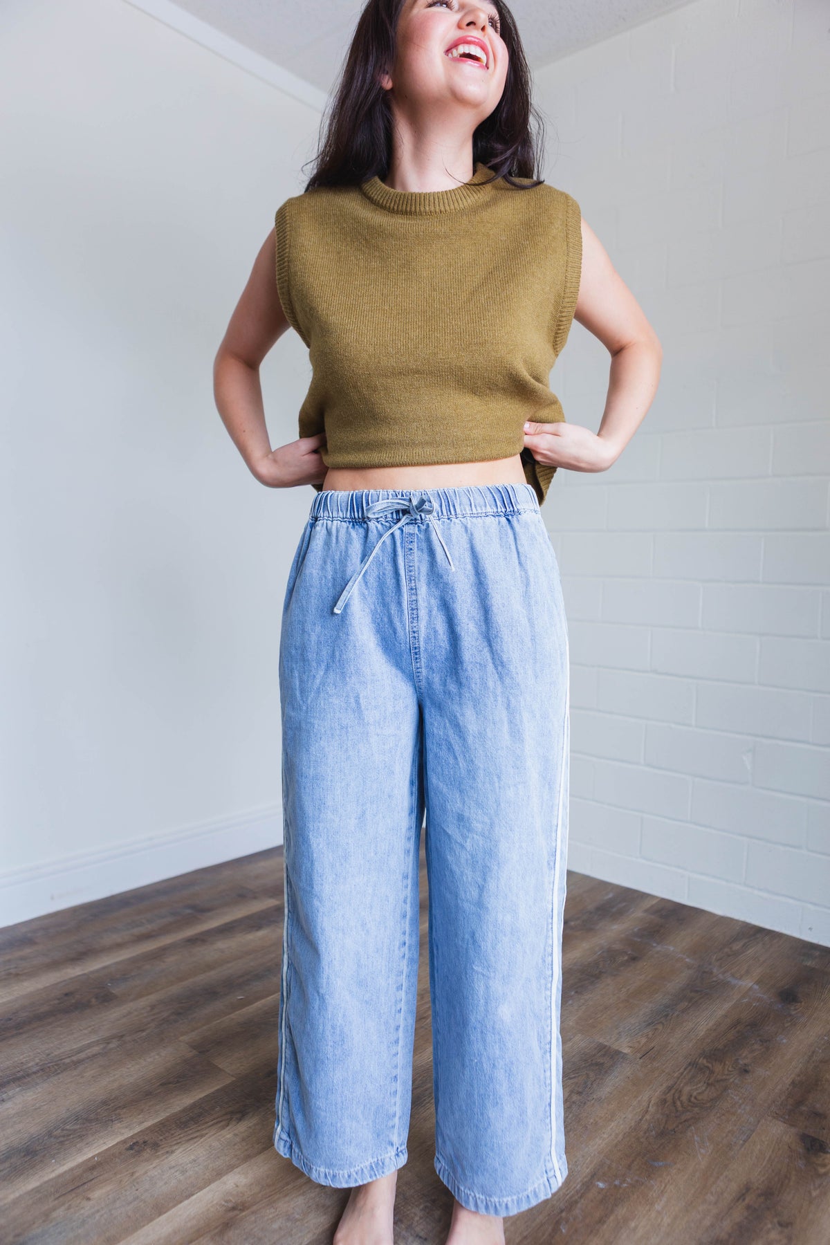 Denim Track Pants