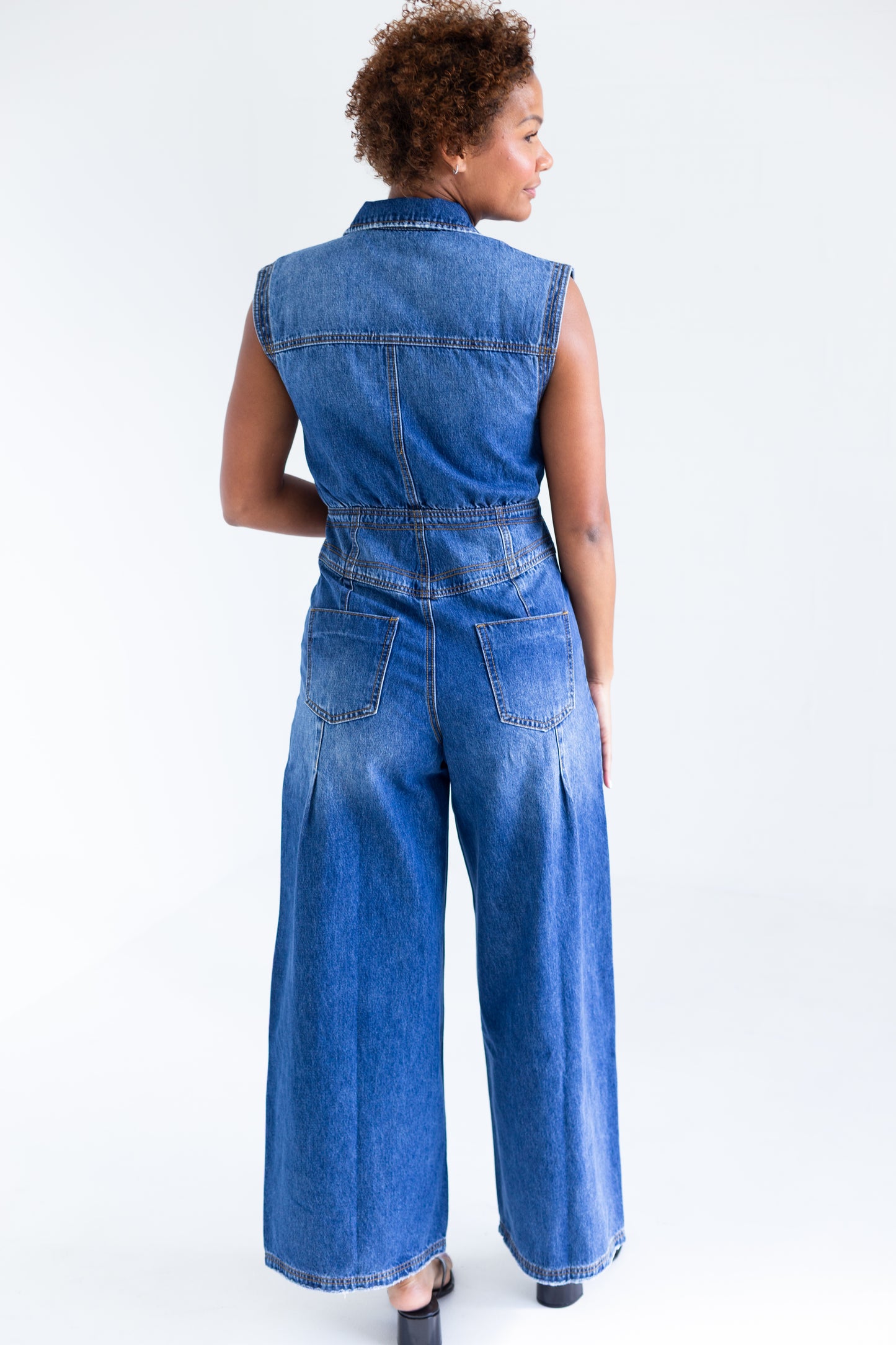 Denim Sleeveless Shirt Jumper