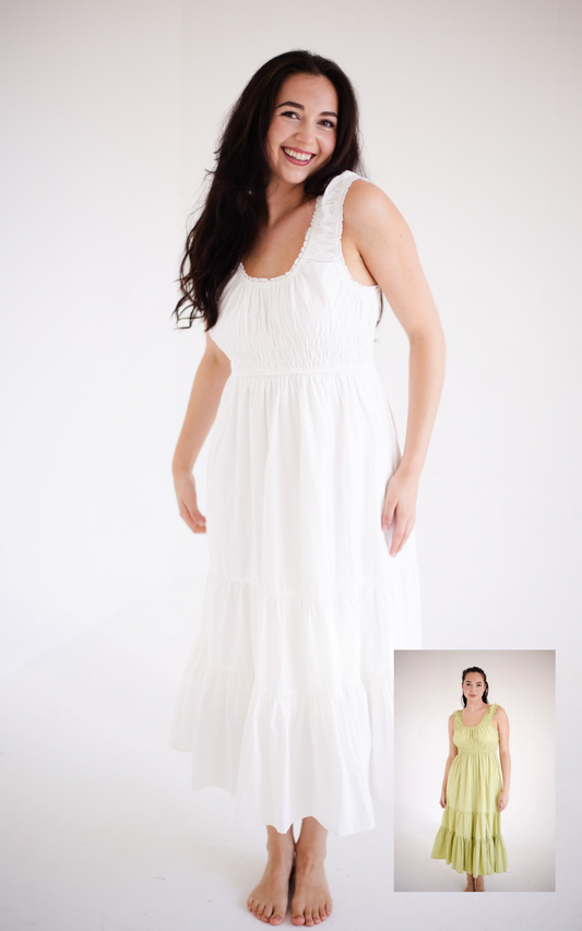 Scoop Neck Tiered Mini Dress