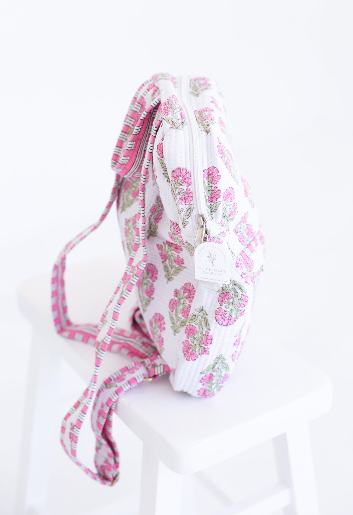 Cassie Pink Floral Print Backpack
