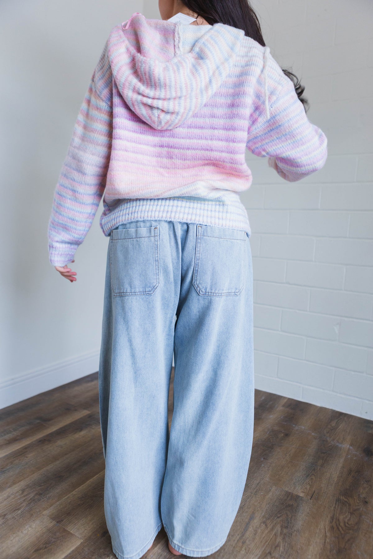 Denim Drawstring Barrel Pants