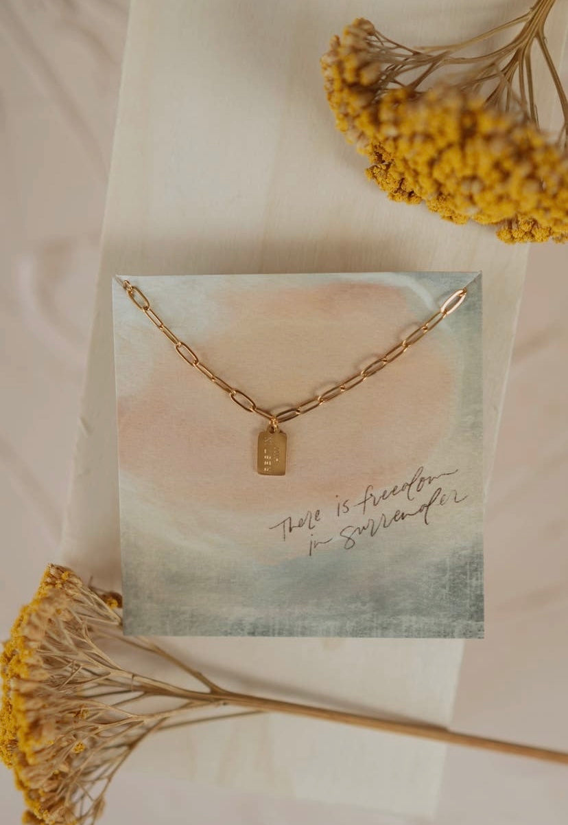 Rest In Him Mini Tag Necklace | Christian Jewelry