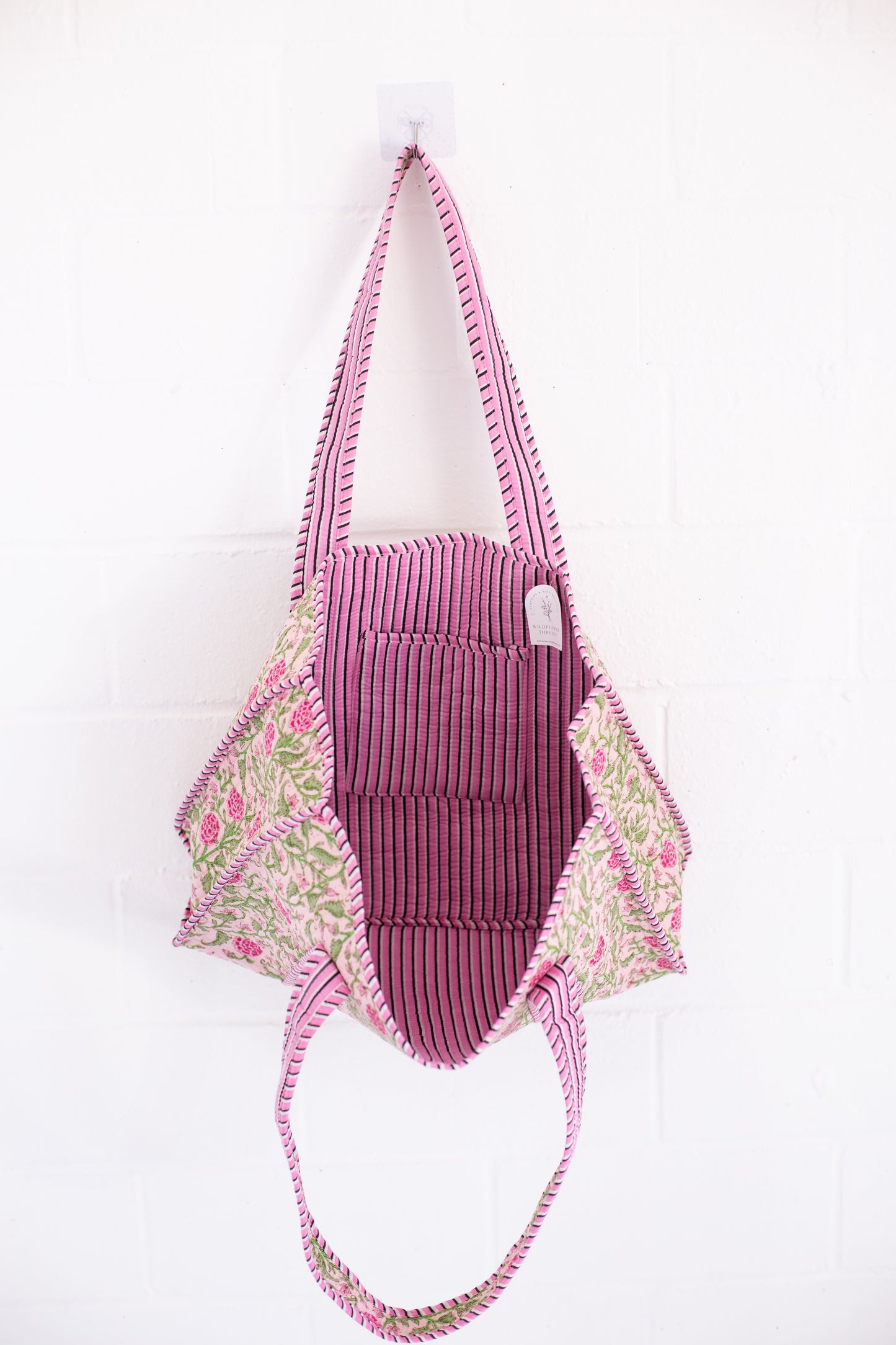 Claire Pink Floral Patterned Tote Bag