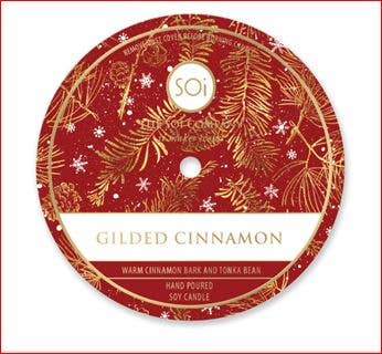 Gilded Cinnamon Gold ROUND Bowl 14oz Candle