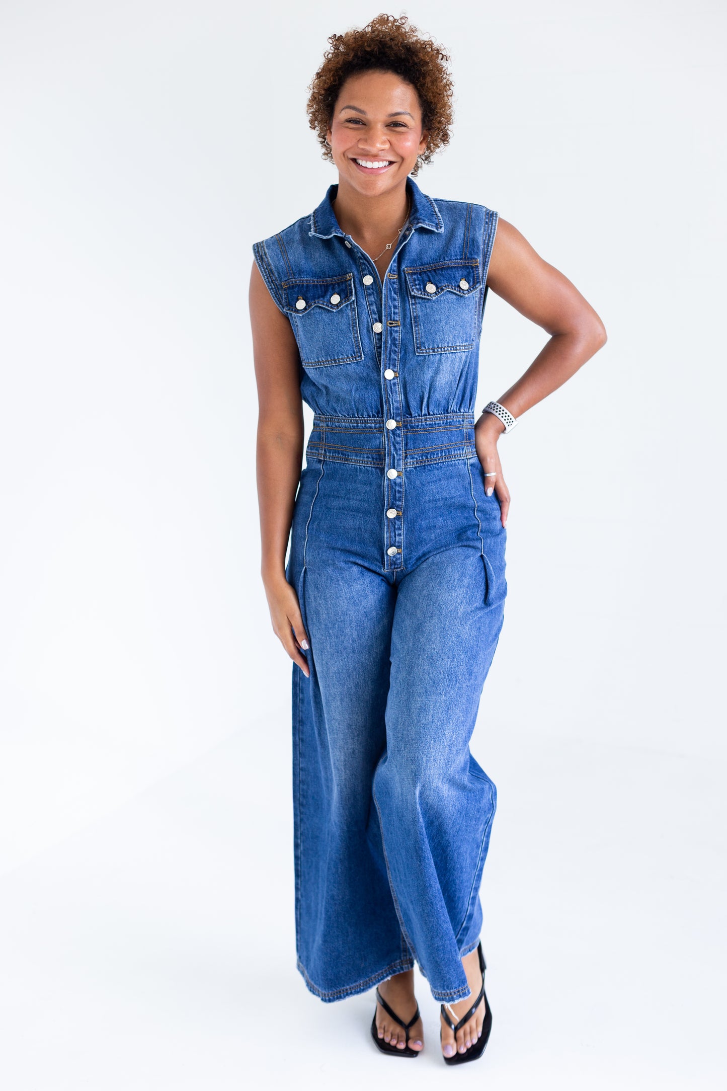 Denim Sleeveless Shirt Jumper
