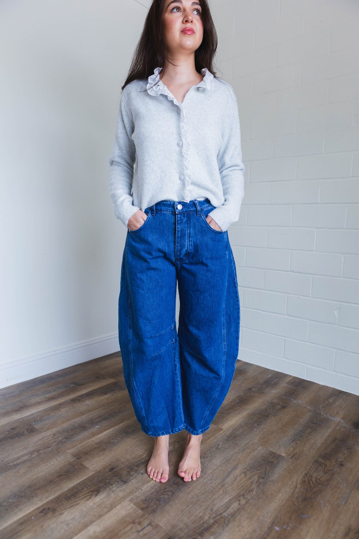 Dark Denim Barrel Jeans